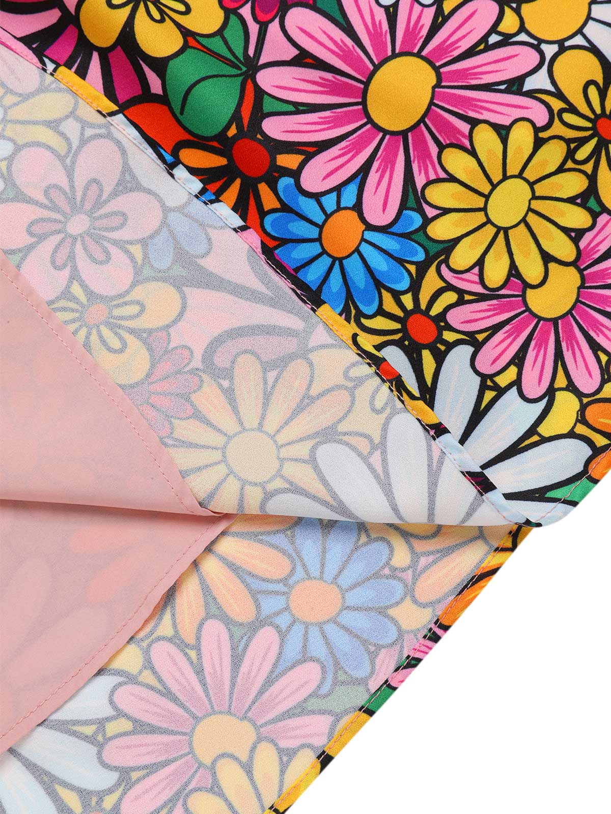 1960er Ausgestellte Ärmel Bunt Kleine Blumen Kleid - Image 7