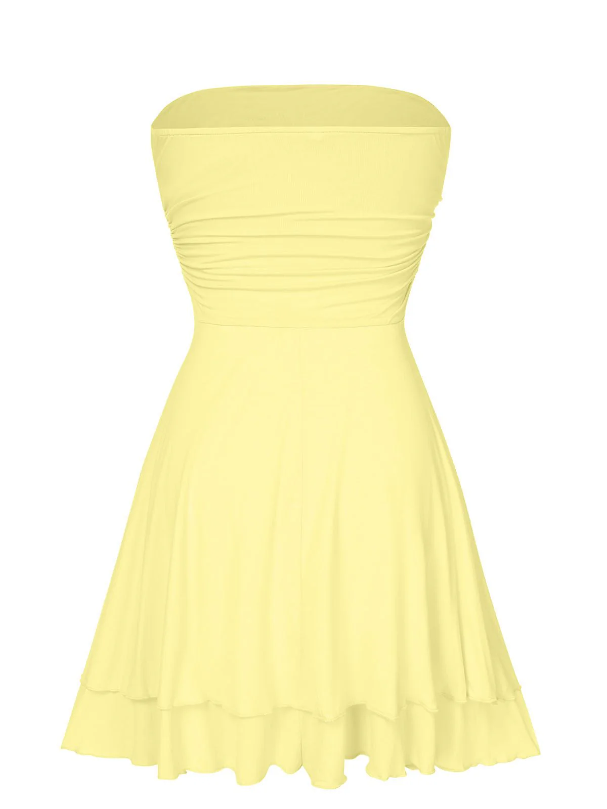 1960er Bandeau Solide Figurbetont Kleid - Image 12
