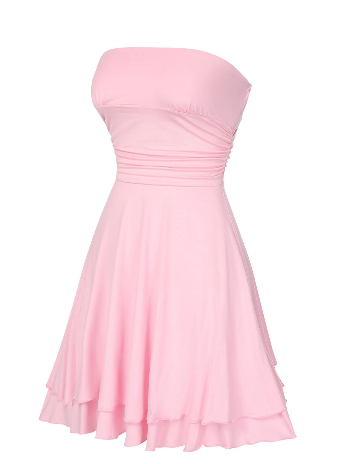 1960er Bandeau Solide Figurbetont Kleid - Image 5