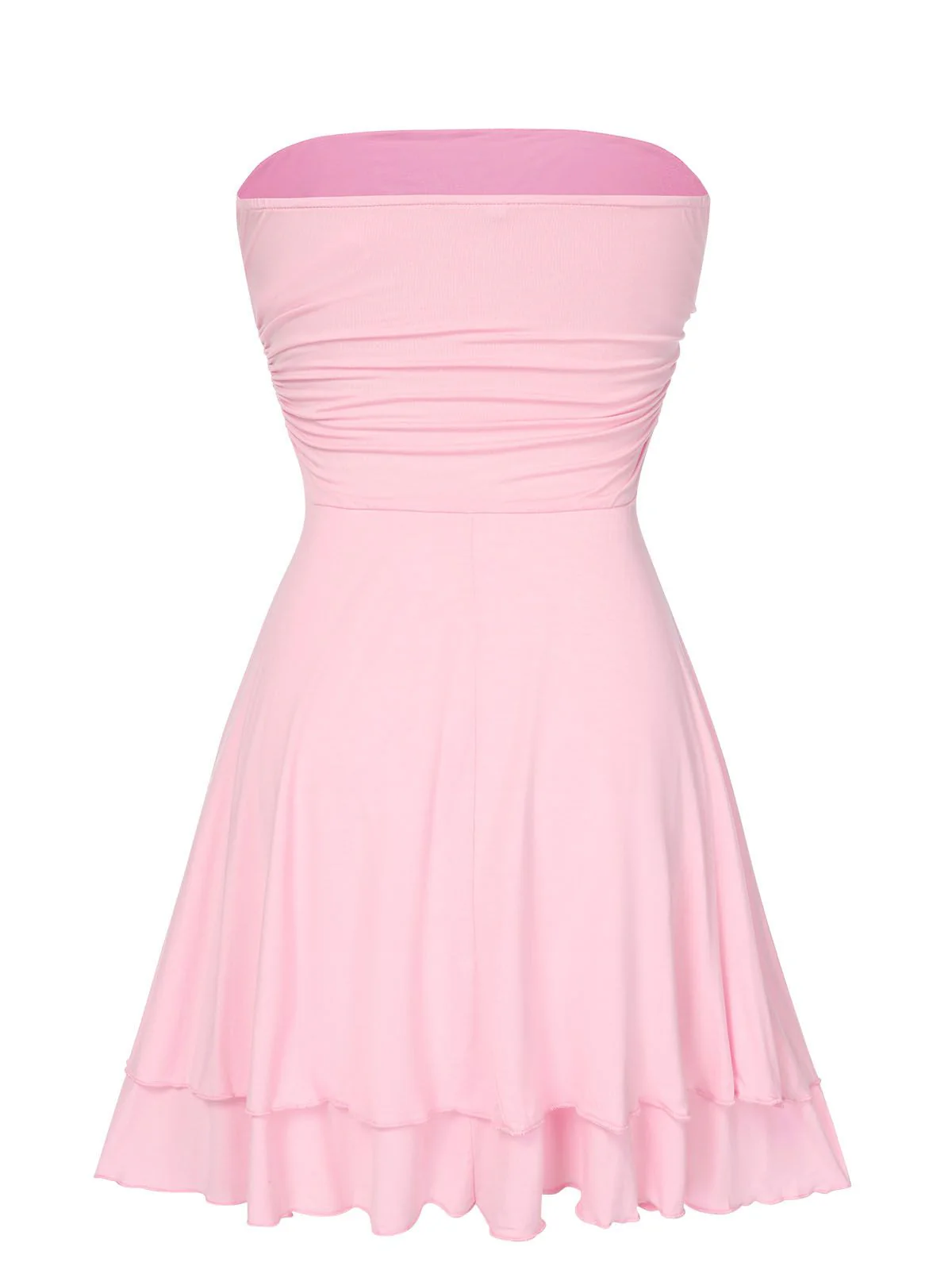 1960er Bandeau Solide Figurbetont Kleid - Image 6