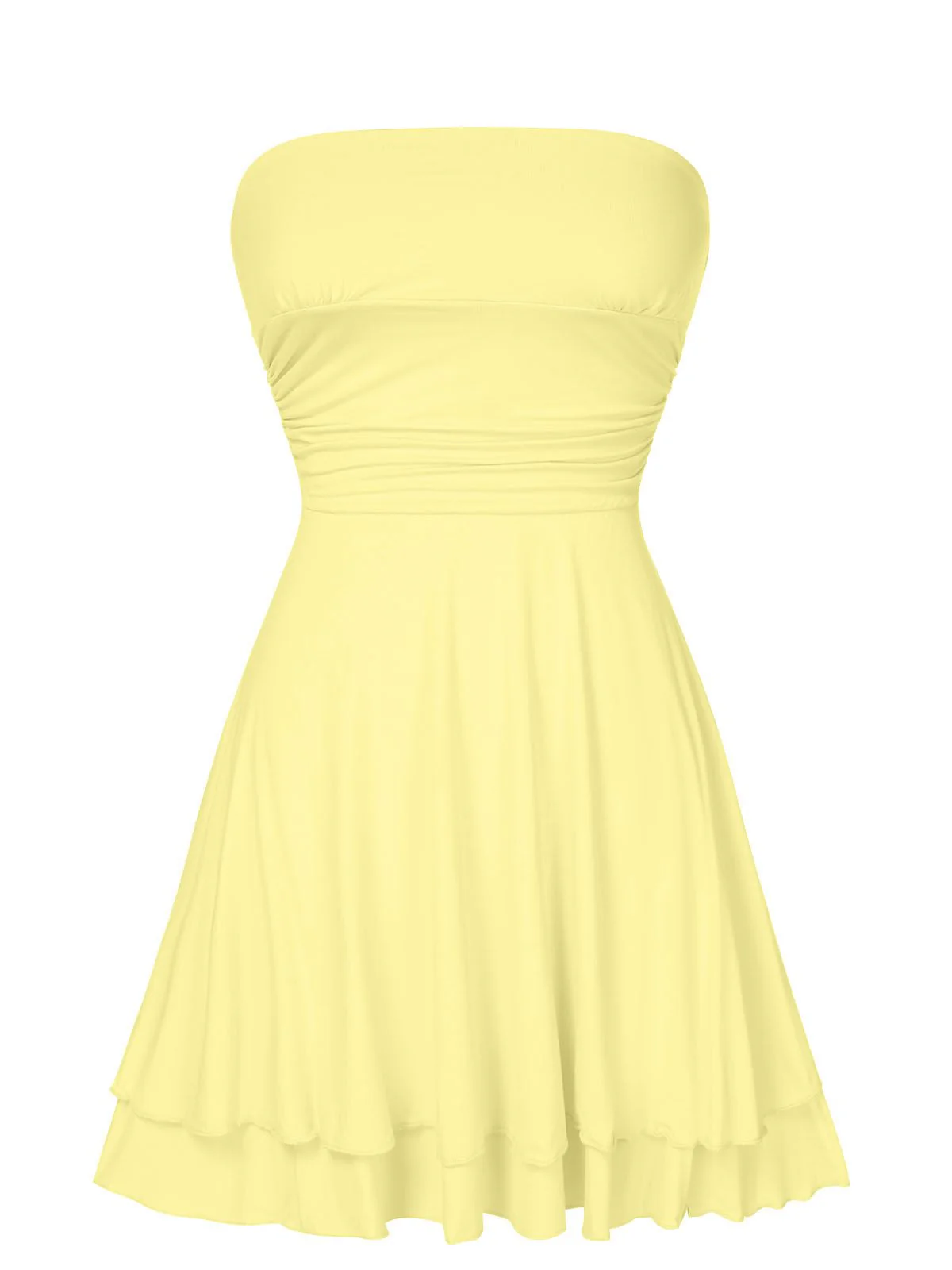 1960er Bandeau Solide Figurbetont Kleid - Image 9
