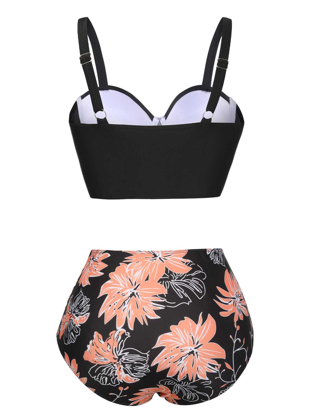 1960er Blumen Spaghetti Träger Badeanzug - Image 3