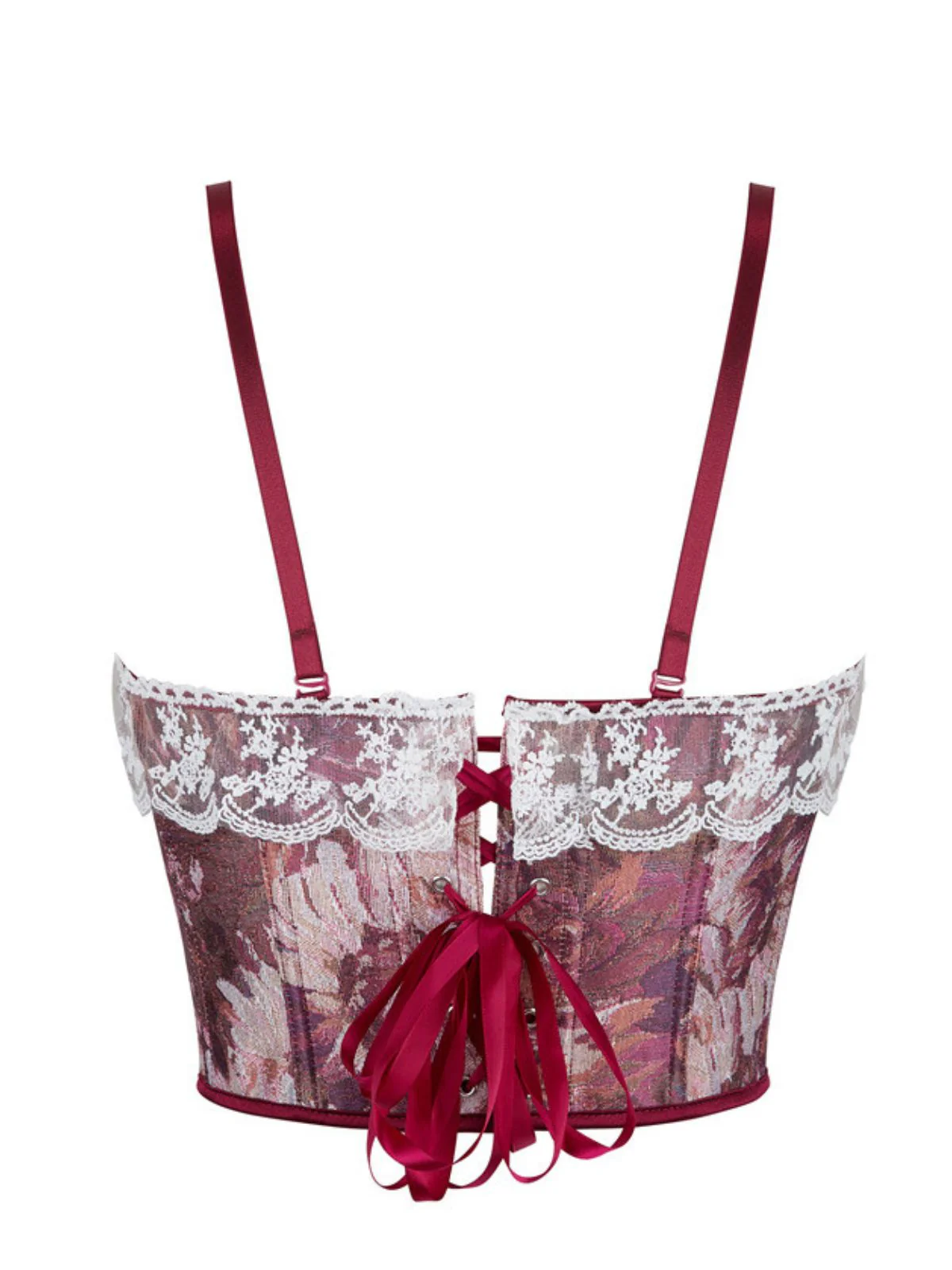 1960er Blumen Spitze Spaghetti Träger Korsett Top - Image 13
