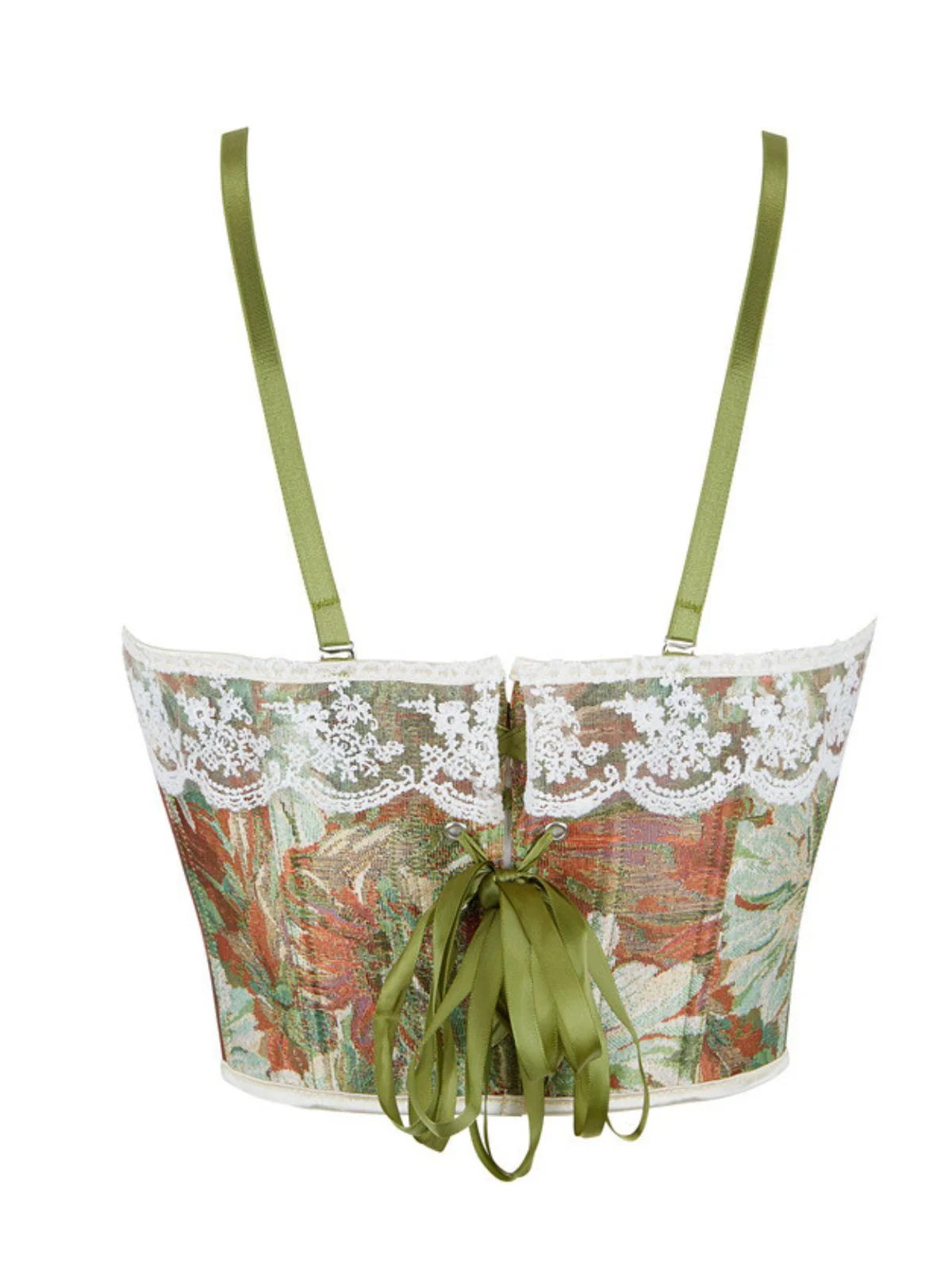 1960er Blumen Spitze Spaghetti Träger Korsett Top - Image 3