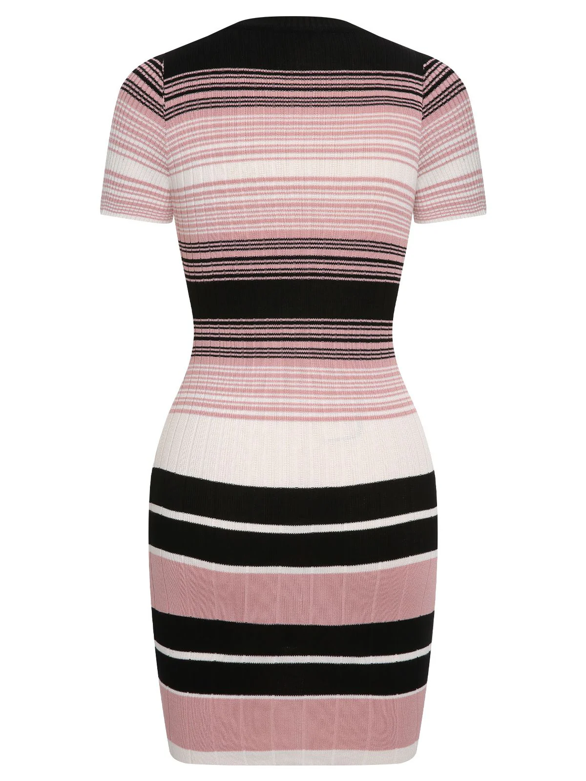 1960er Farbblock Strick Gestreiftem Schlankes Kleid - Image 4