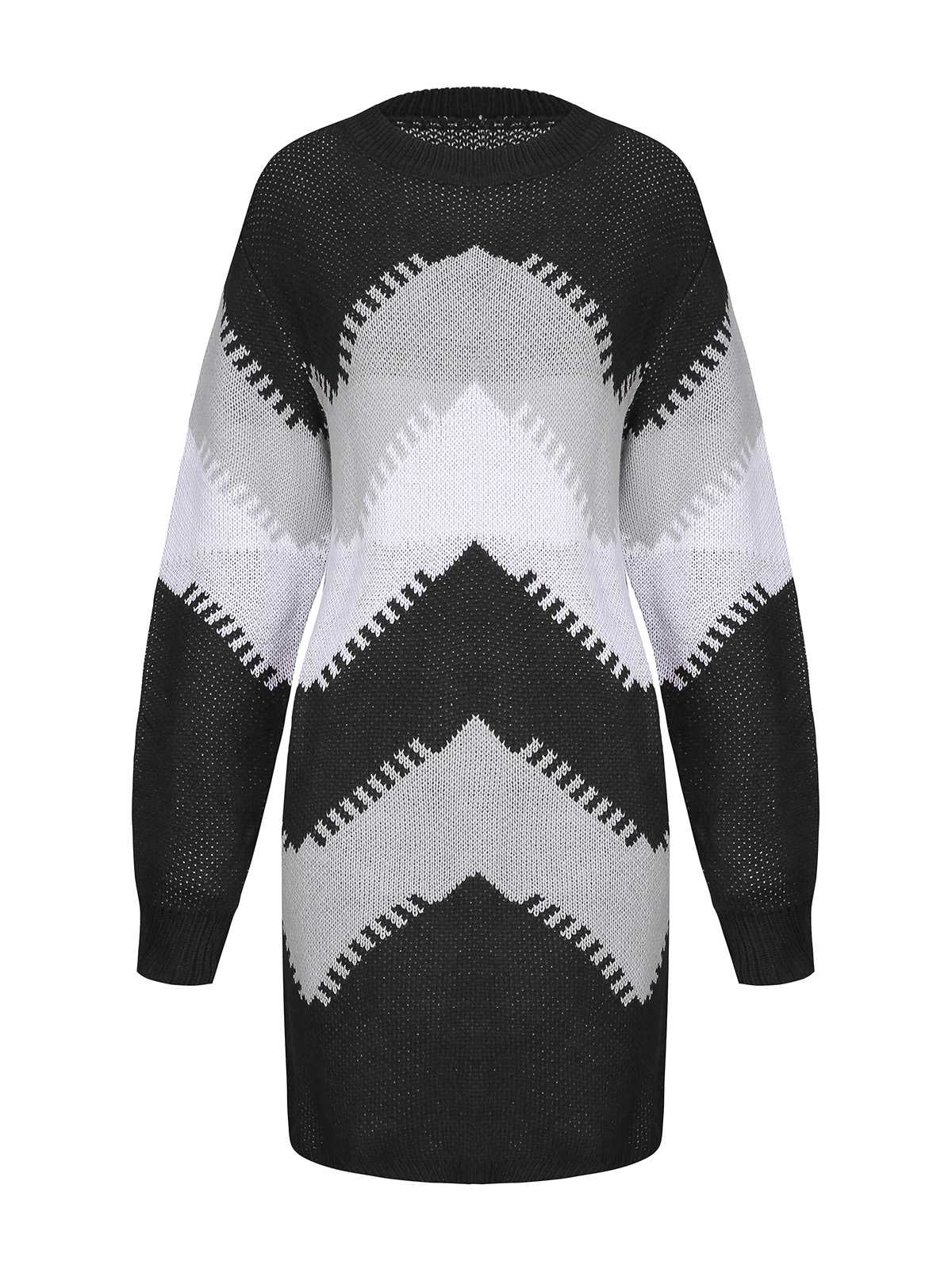 1960er Farbblock Stricken Pullover Kleid - Image 12