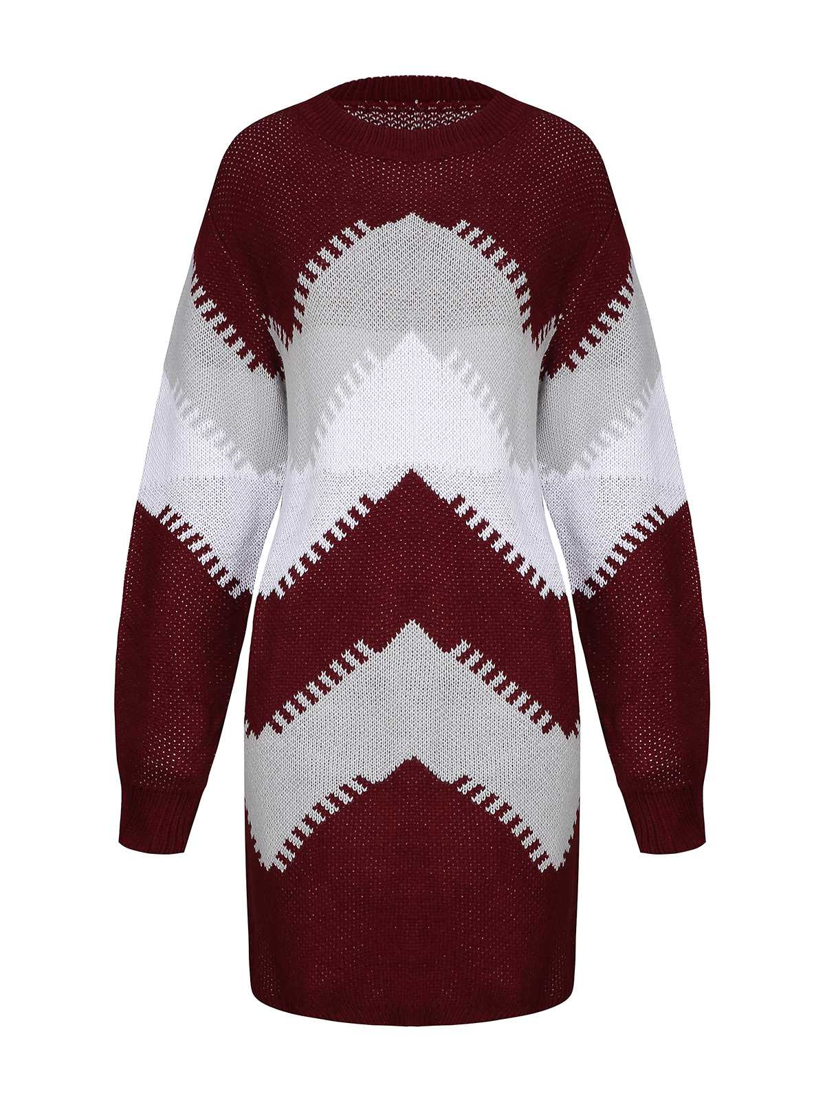 1960er Farbblock Stricken Pullover Kleid - Image 2