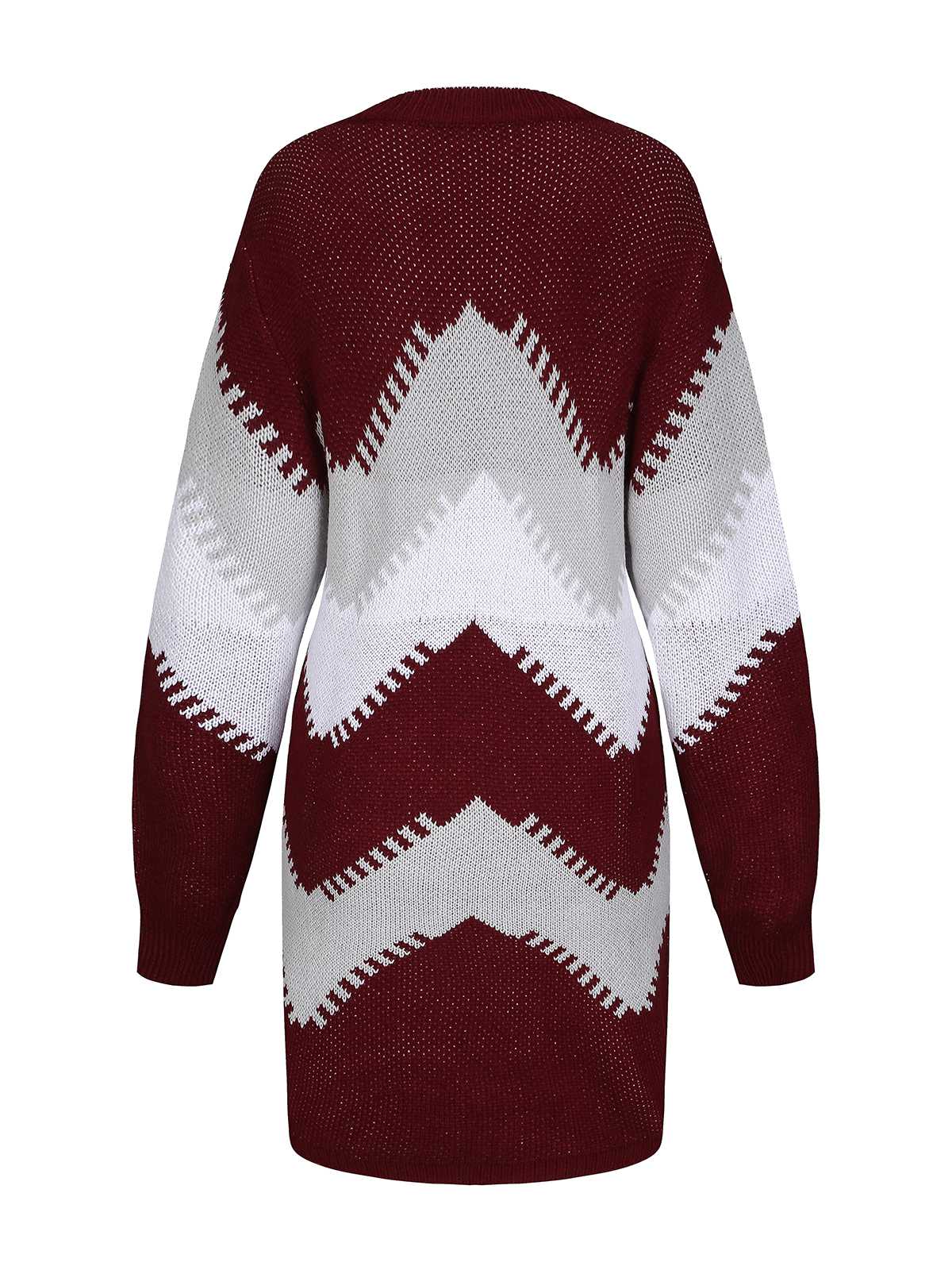 1960er Farbblock Stricken Pullover Kleid - Image 3