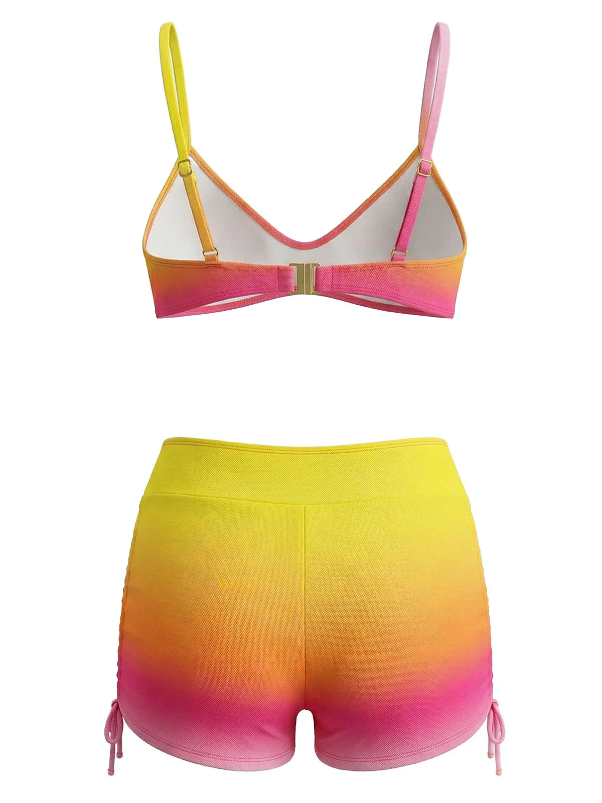 1960er Farbverlauf Schnürung Badeshorts Bikini Set - Image 6