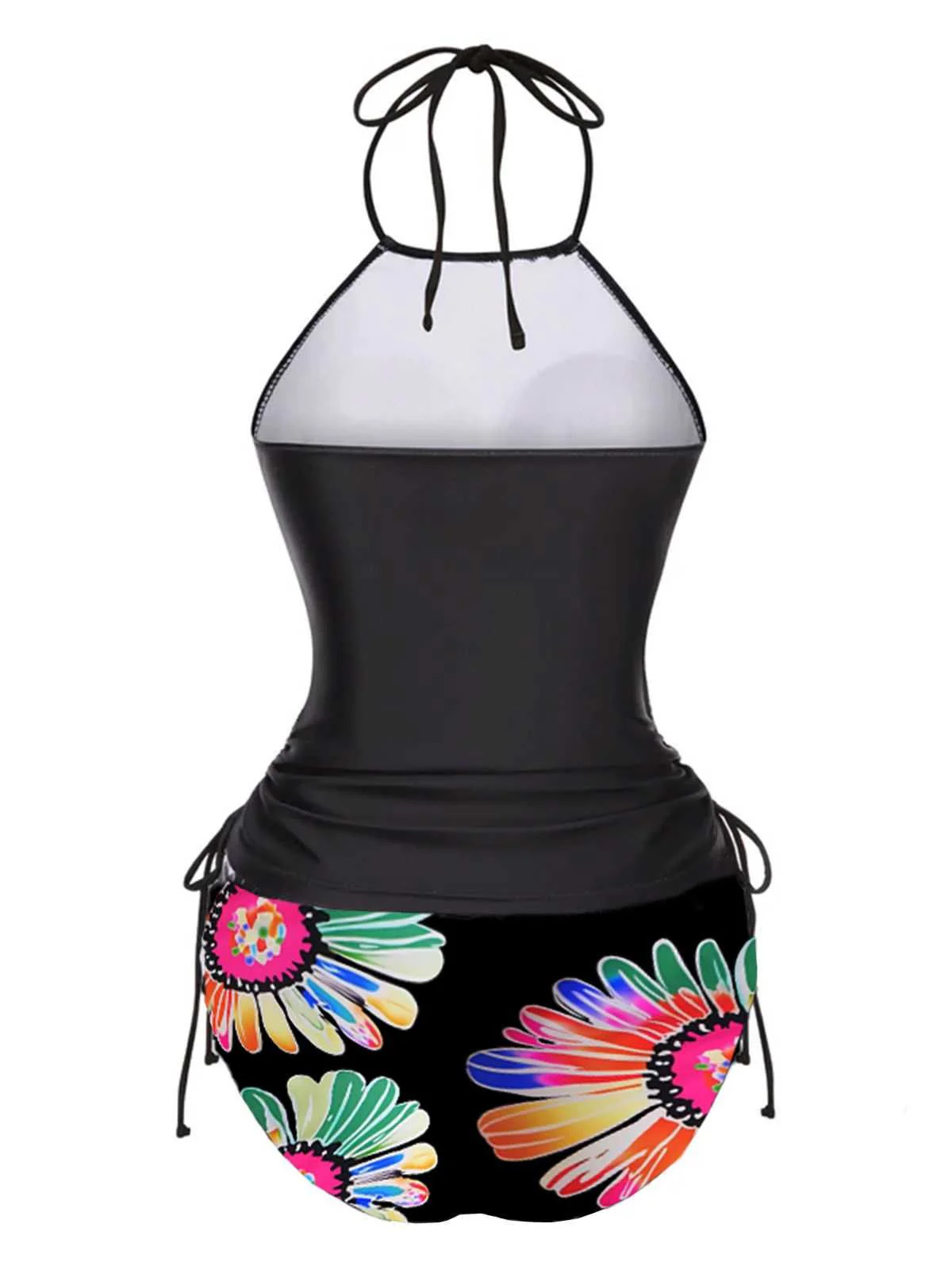 1960er Halter Neon Daisy Schnürung Tankini Set - Image 2