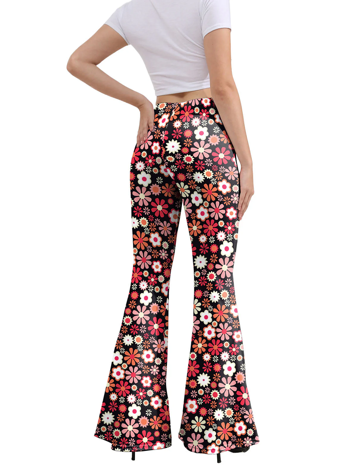1960er Hohe Taille Blumen Schlaghose - Image 6