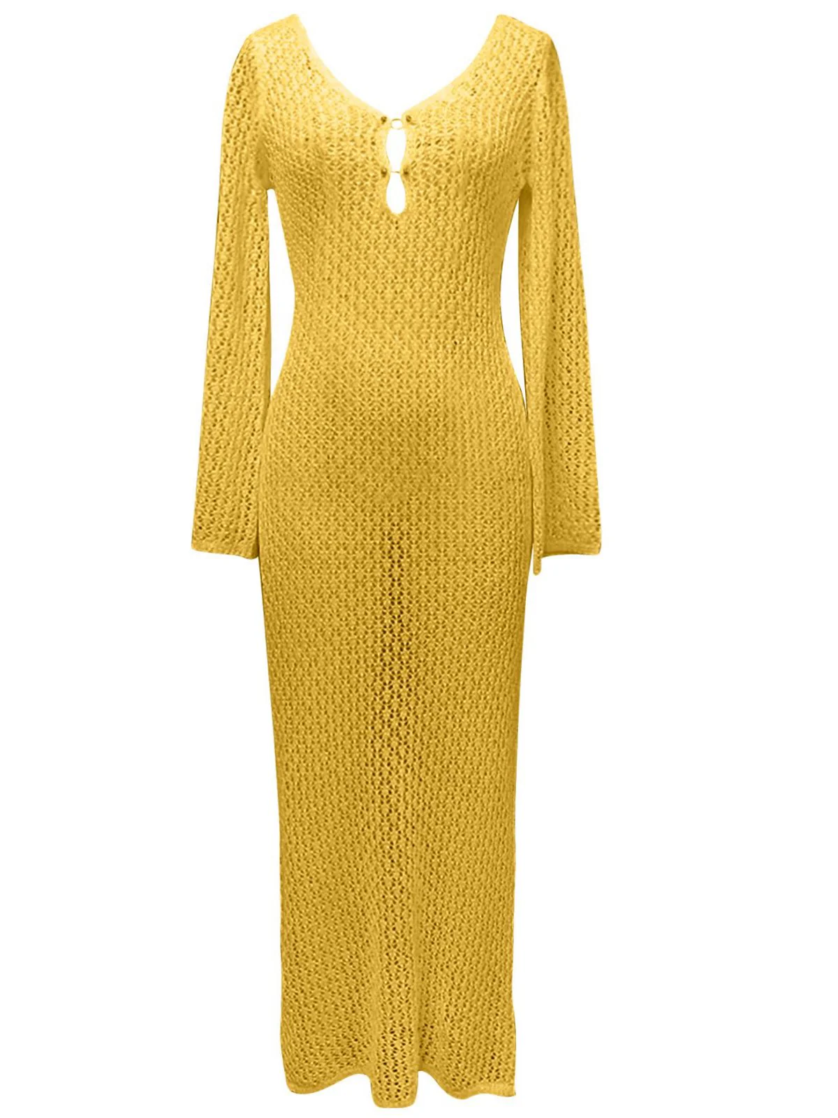 1960er Hohl Strick Maxi Kleid Cover-Up - Image 5