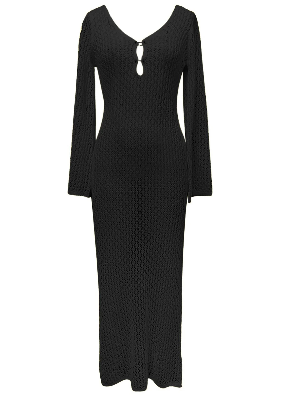1960er Hohl Strick Maxi Kleid Cover-Up - Image 9