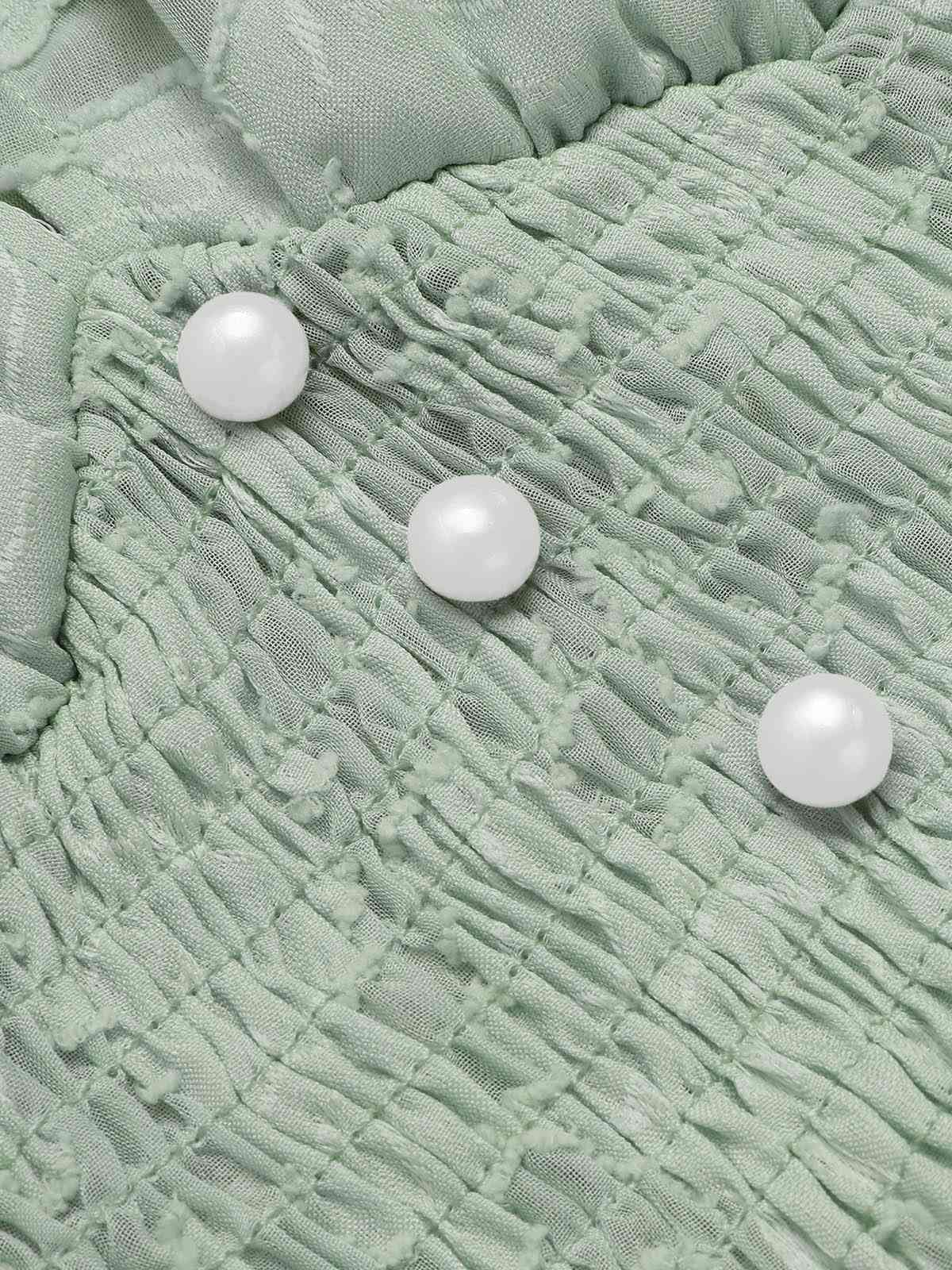 1960er Jaquard Blumen Tief V-Ausschnitt Skater Kleid - Image 4