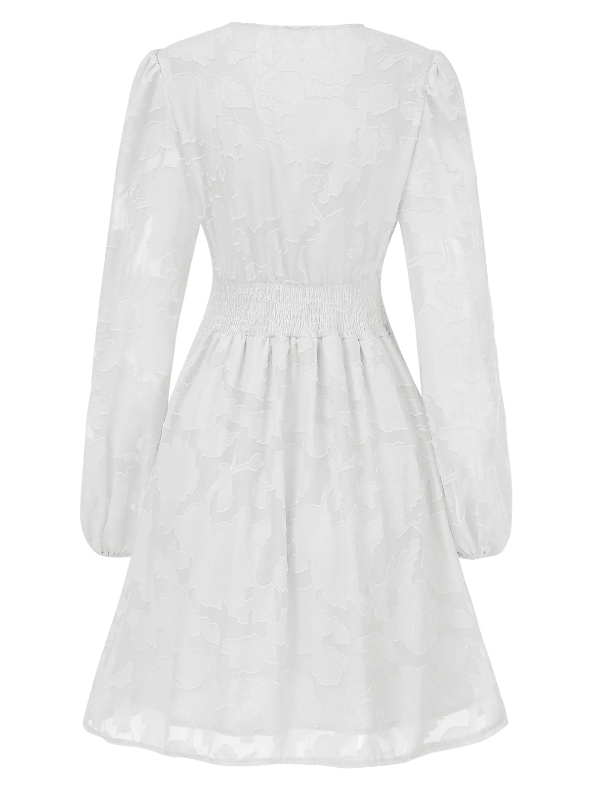 1960er Jaquard Blumen Tief V-Ausschnitt Skater Kleid - Image 7