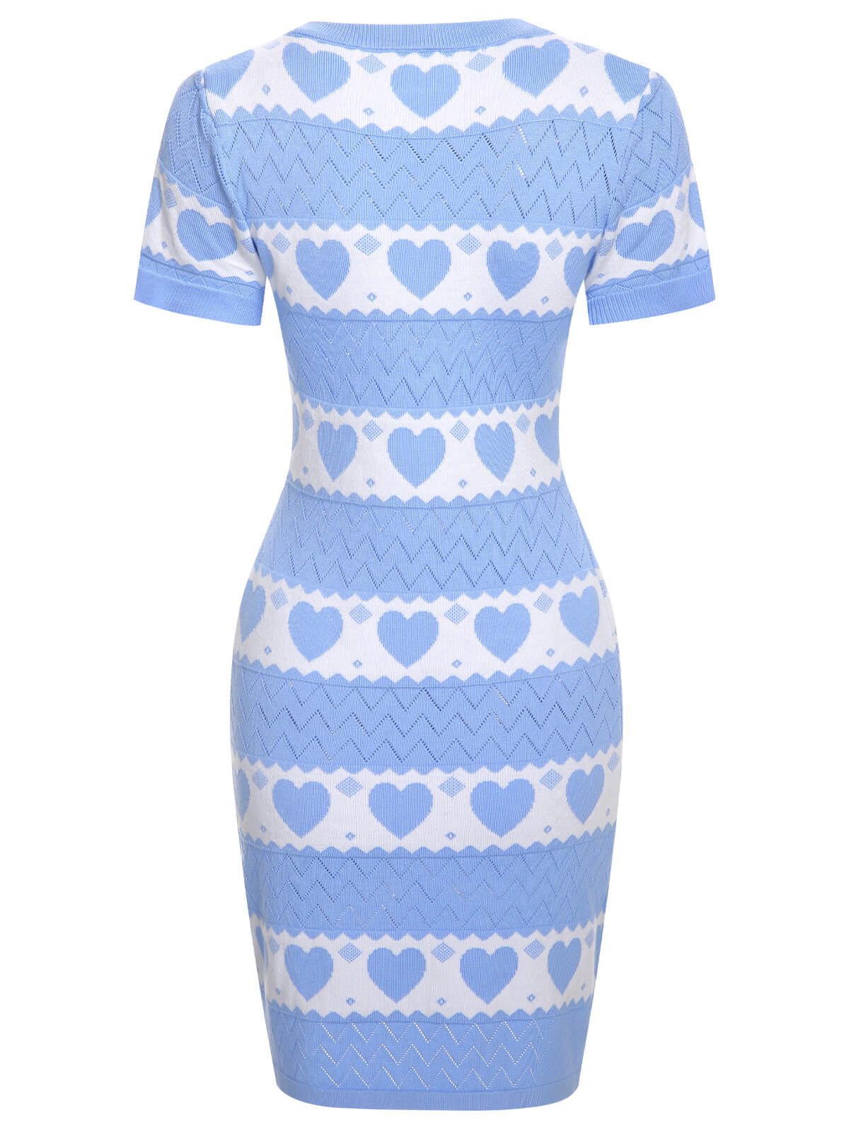 1960er Kurzärmeliges Herz Strickkleid - Image 4