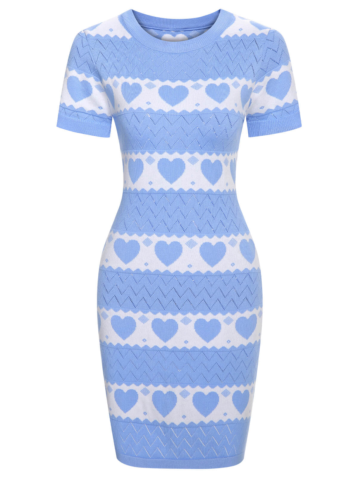 1960er Kurzärmeliges Herz Strickkleid - Image 5