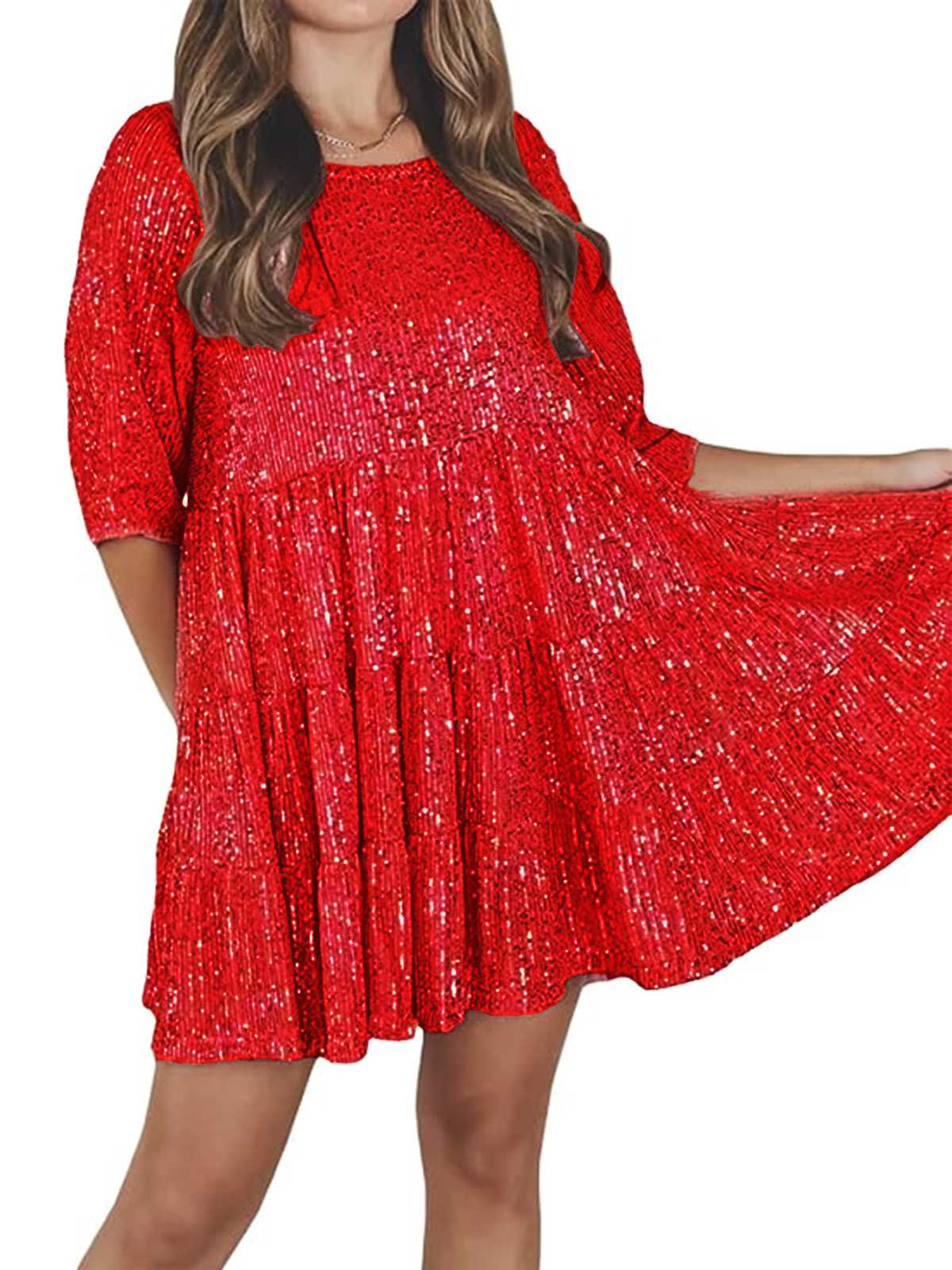 1960er Pailletten Gestuft Babydoll Kleid - Image 14