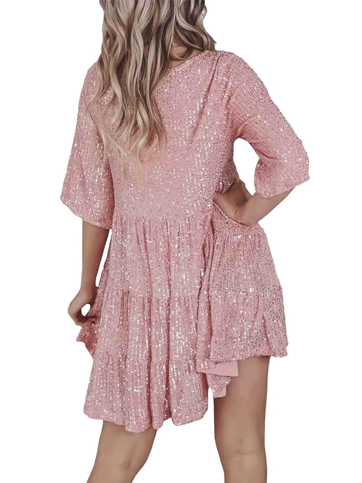 1960er Pailletten Gestuft Babydoll Kleid - Image 9