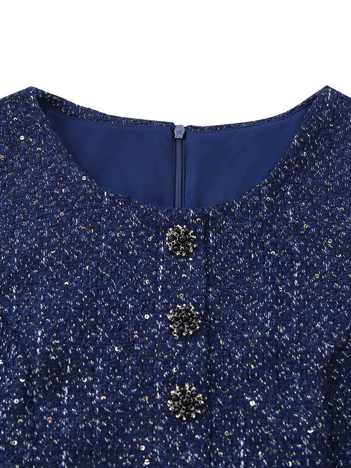 1960er Perle Taste Gürtel Ärmellos Plissiertes Kleid - Image 4