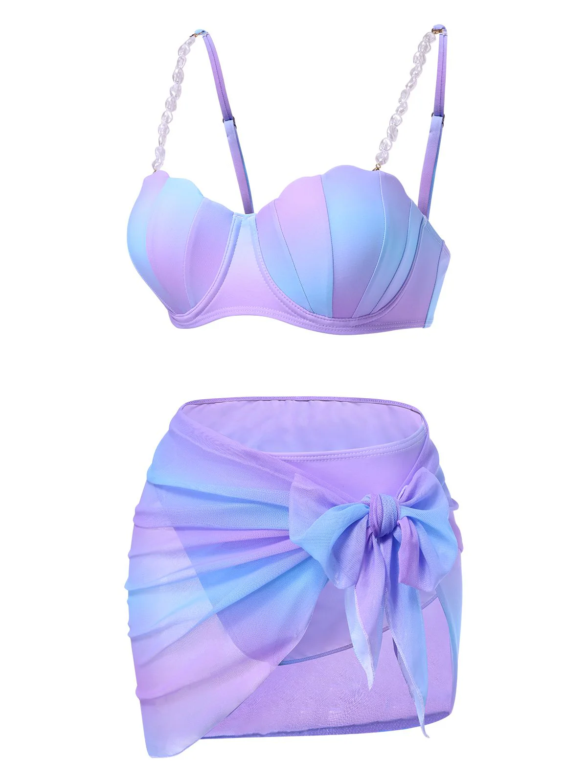 1960er Perle-Träger Muschel Ombre Bikini Set - Image 2