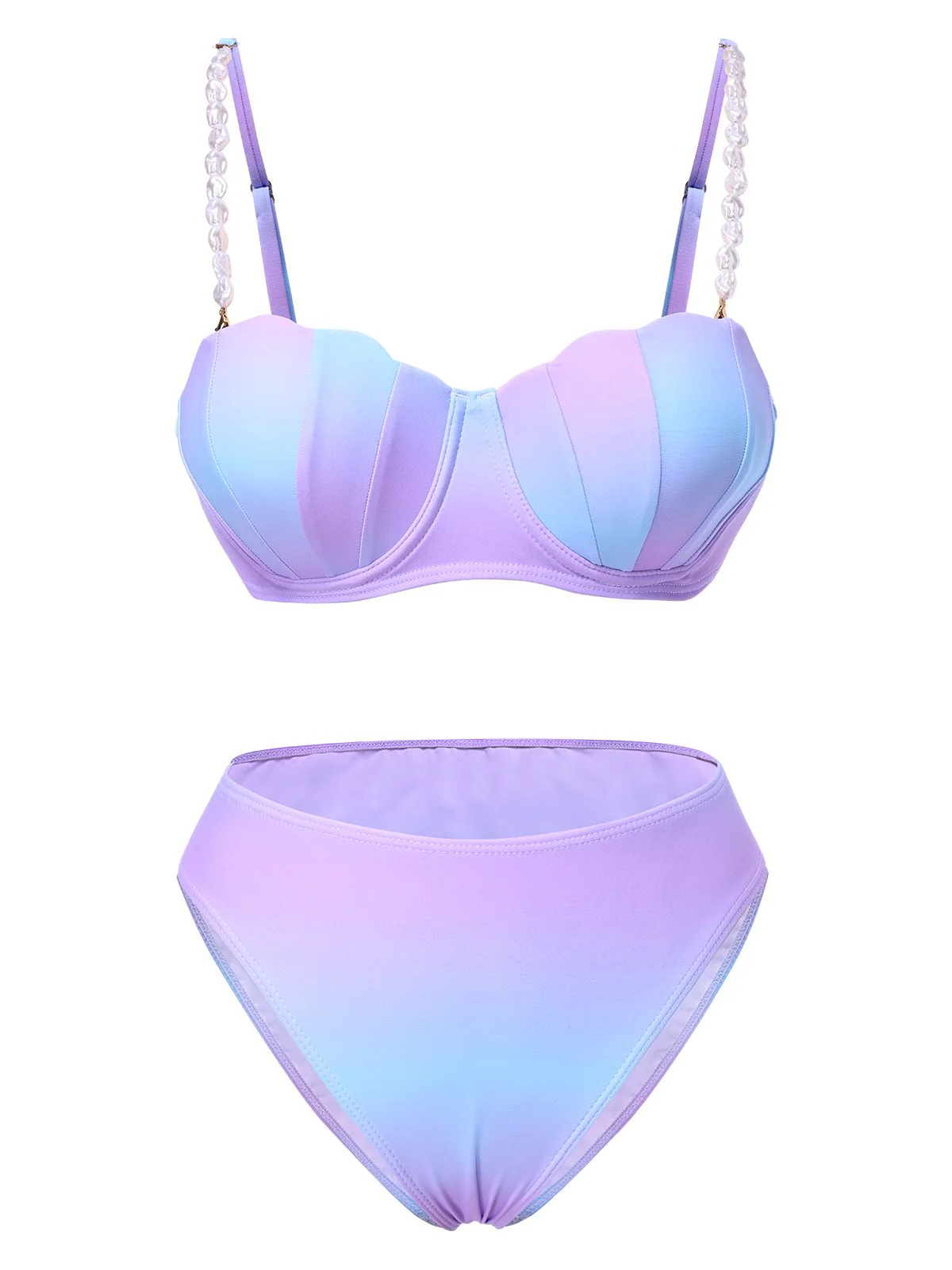 1960er Perle-Träger Muschel Ombre Bikini Set - Image 4