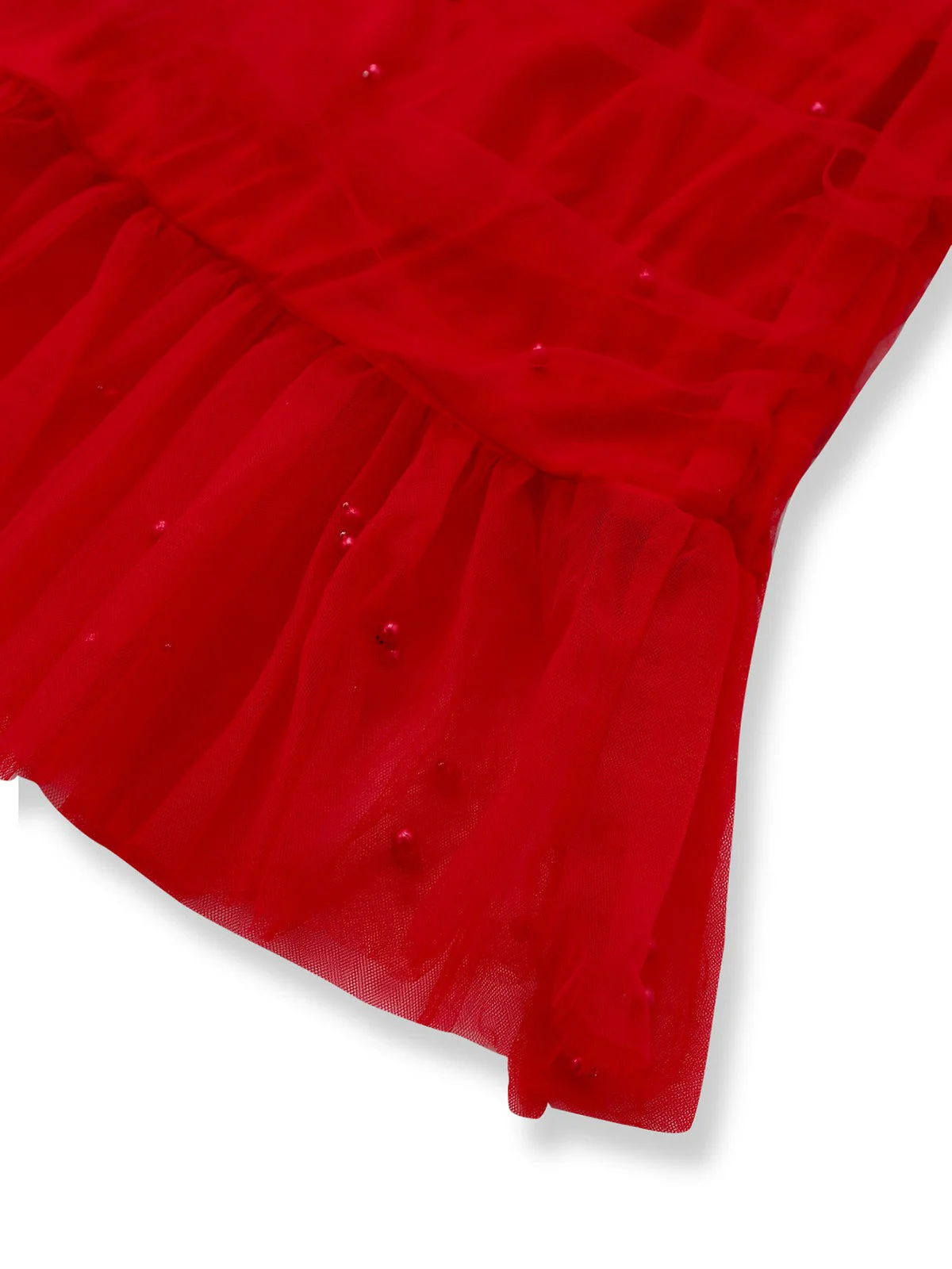 1960er Perlen Herzförmiger Hals Schulterfrei Netz Kleid - Image 5