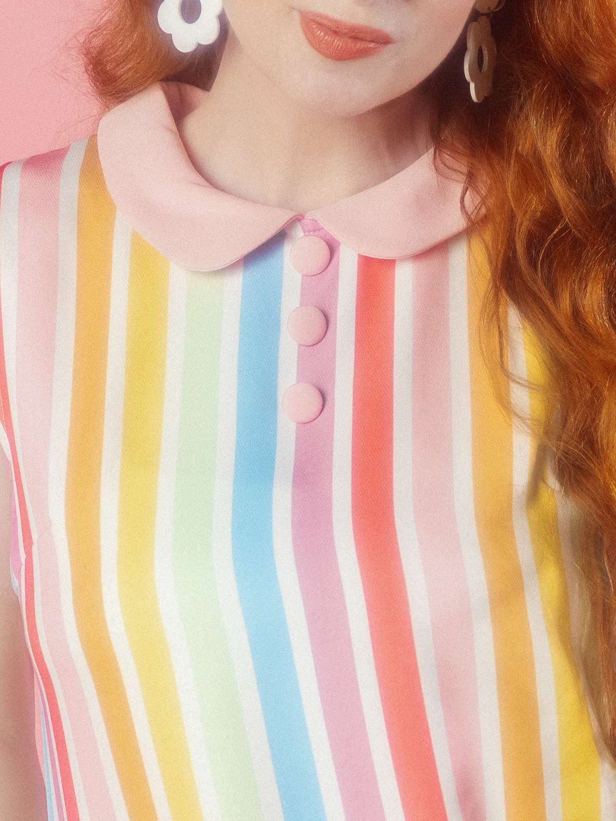 1960er Regenbogen Streifen Herz Tasche Kleid - Image 3