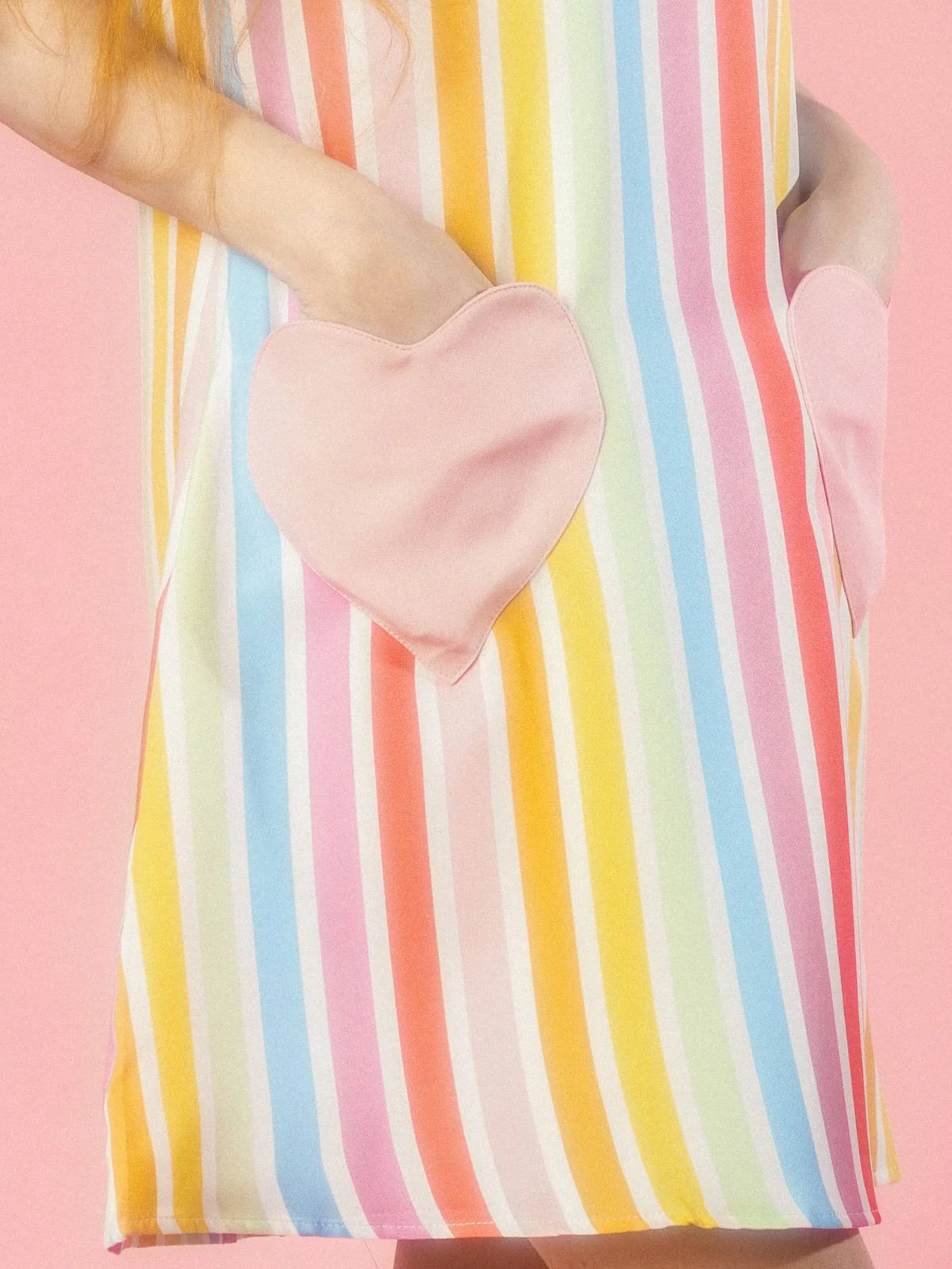 1960er Regenbogen Streifen Herz Tasche Kleid - Image 4