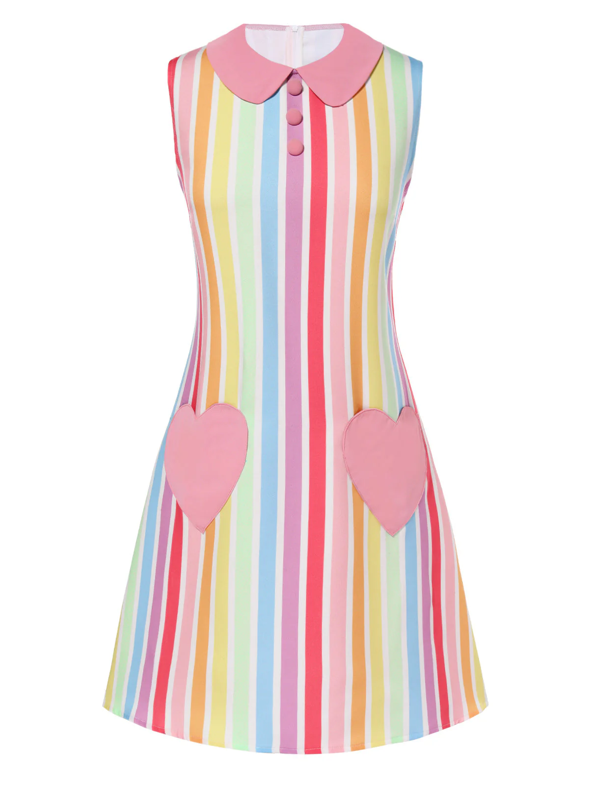 1960er Regenbogen Streifen Herz Tasche Kleid - Image 4
