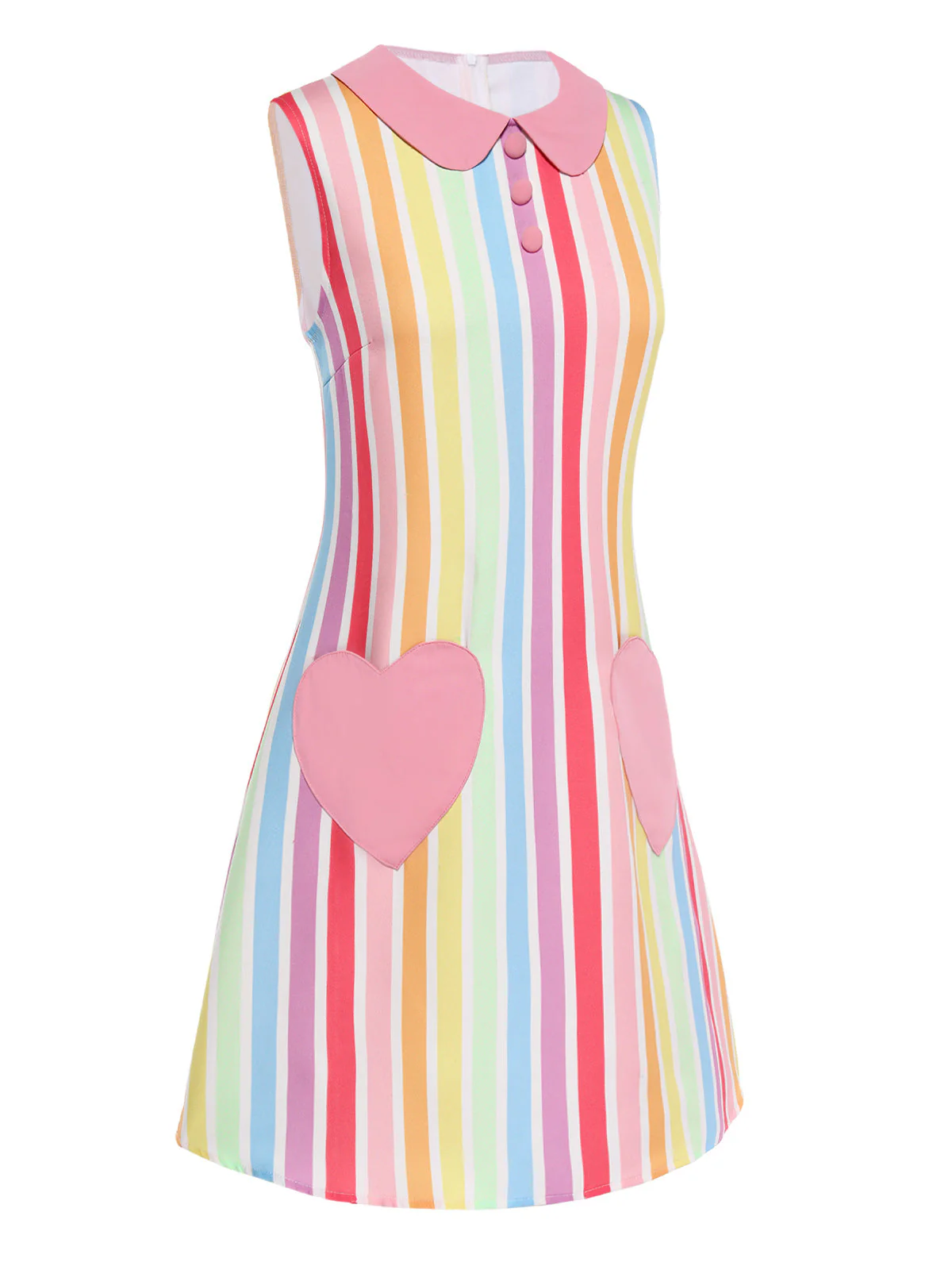 1960er Regenbogen Streifen Herz Tasche Kleid - Image 5