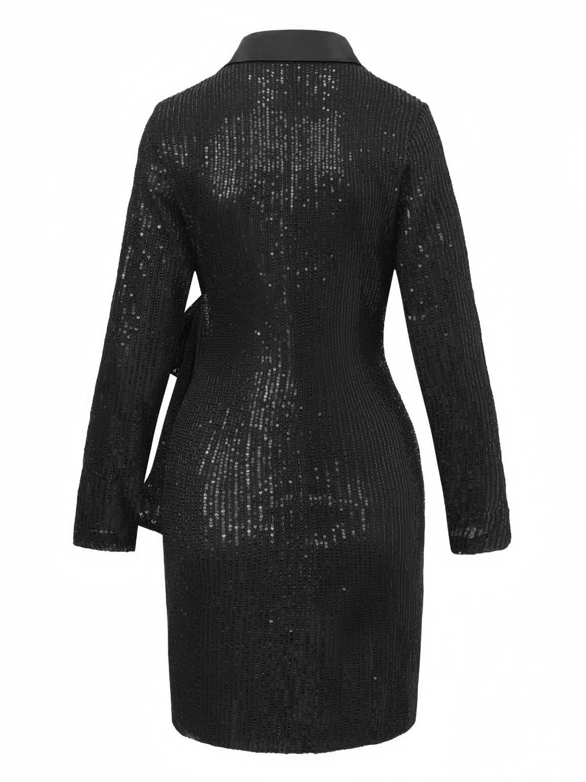 1960er Revers Pailletten Taille Bindung Lang Jacke - Image 9