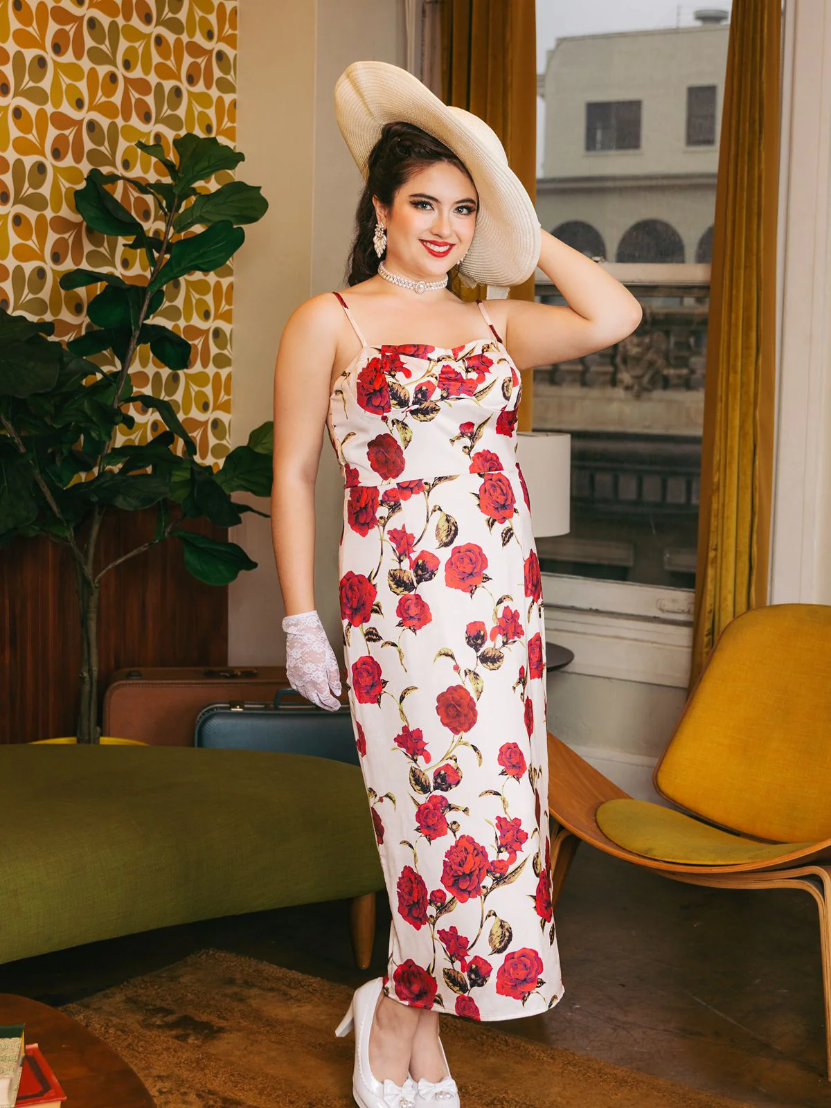 1960ER ROSA HOSENTRÄGER BLEISTIFTKLEID - Image 3