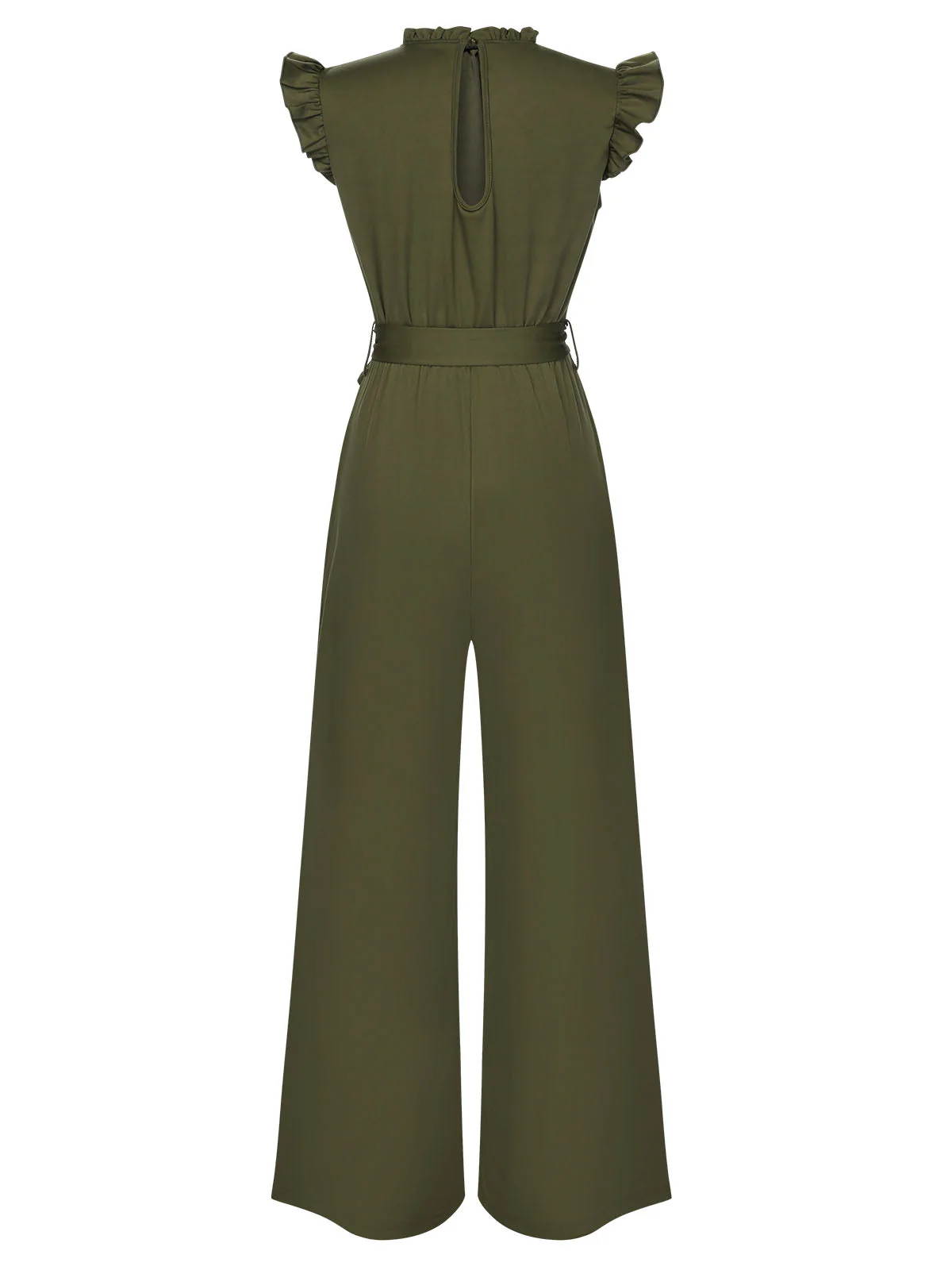 1960er Rüschen Ärmel Hohe Taille Weites Bein Mit Gürtel Jumpsuit - Image 3