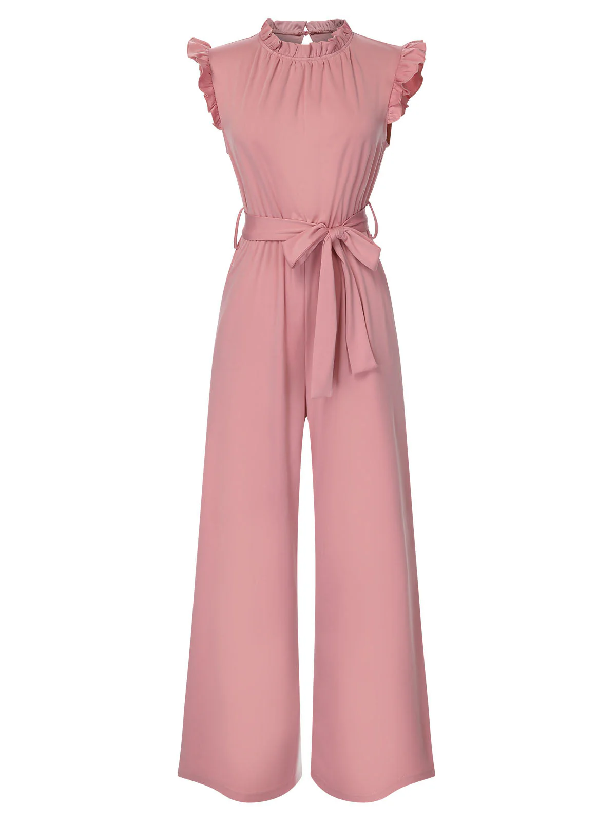1960er Rüschen Ärmel Hohe Taille Weites Bein Mit Gürtel Jumpsuit - Image 6
