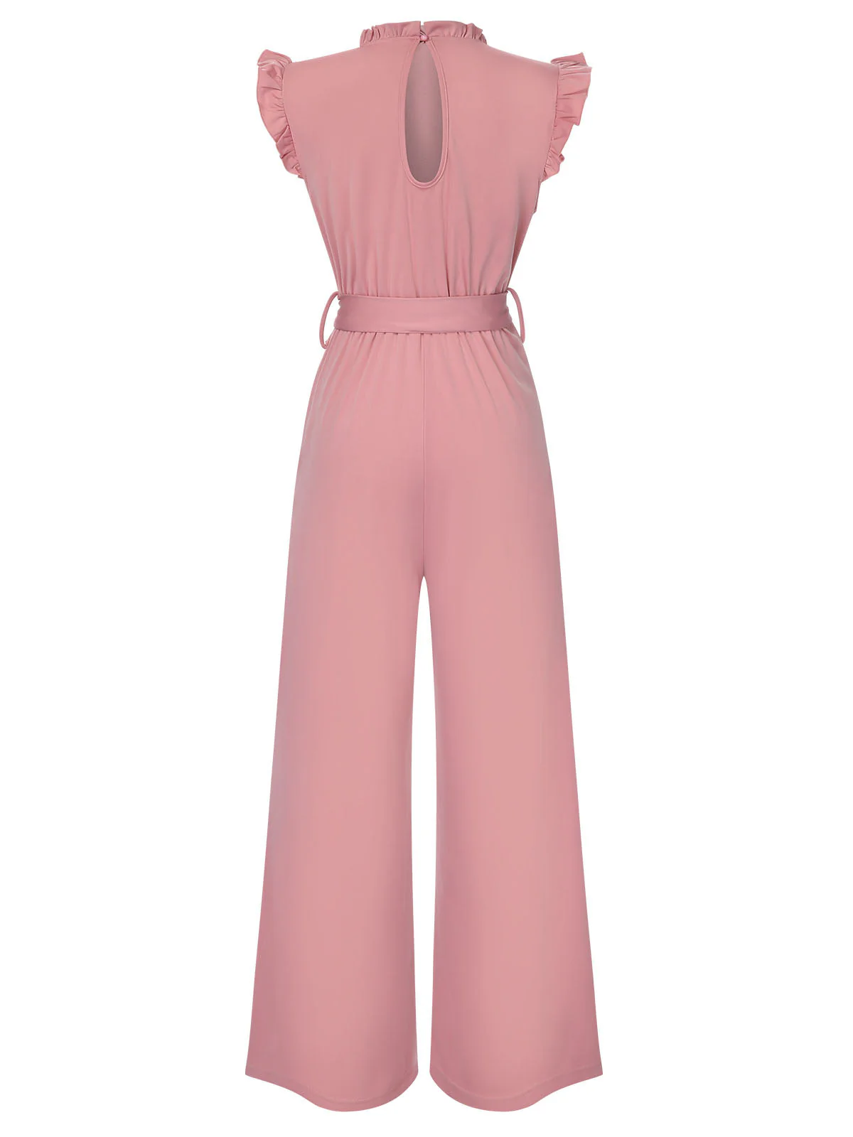 1960er Rüschen Ärmel Hohe Taille Weites Bein Mit Gürtel Jumpsuit - Image 8