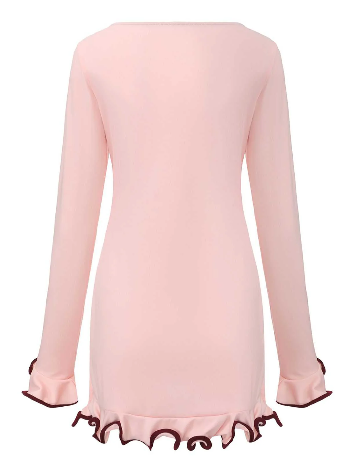 1960er Rüschen Saum Langarm Kleid - Image 5