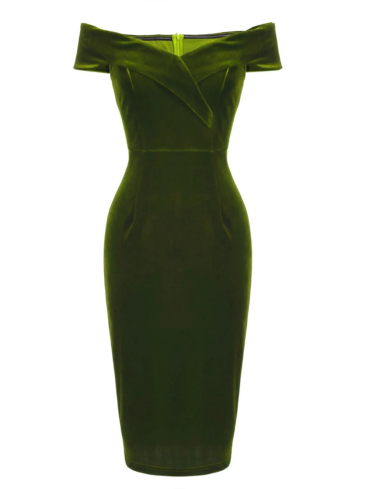 1960ER SCHULTERFREIES, FIGURBETONTES SAMTKLEID - Image 3