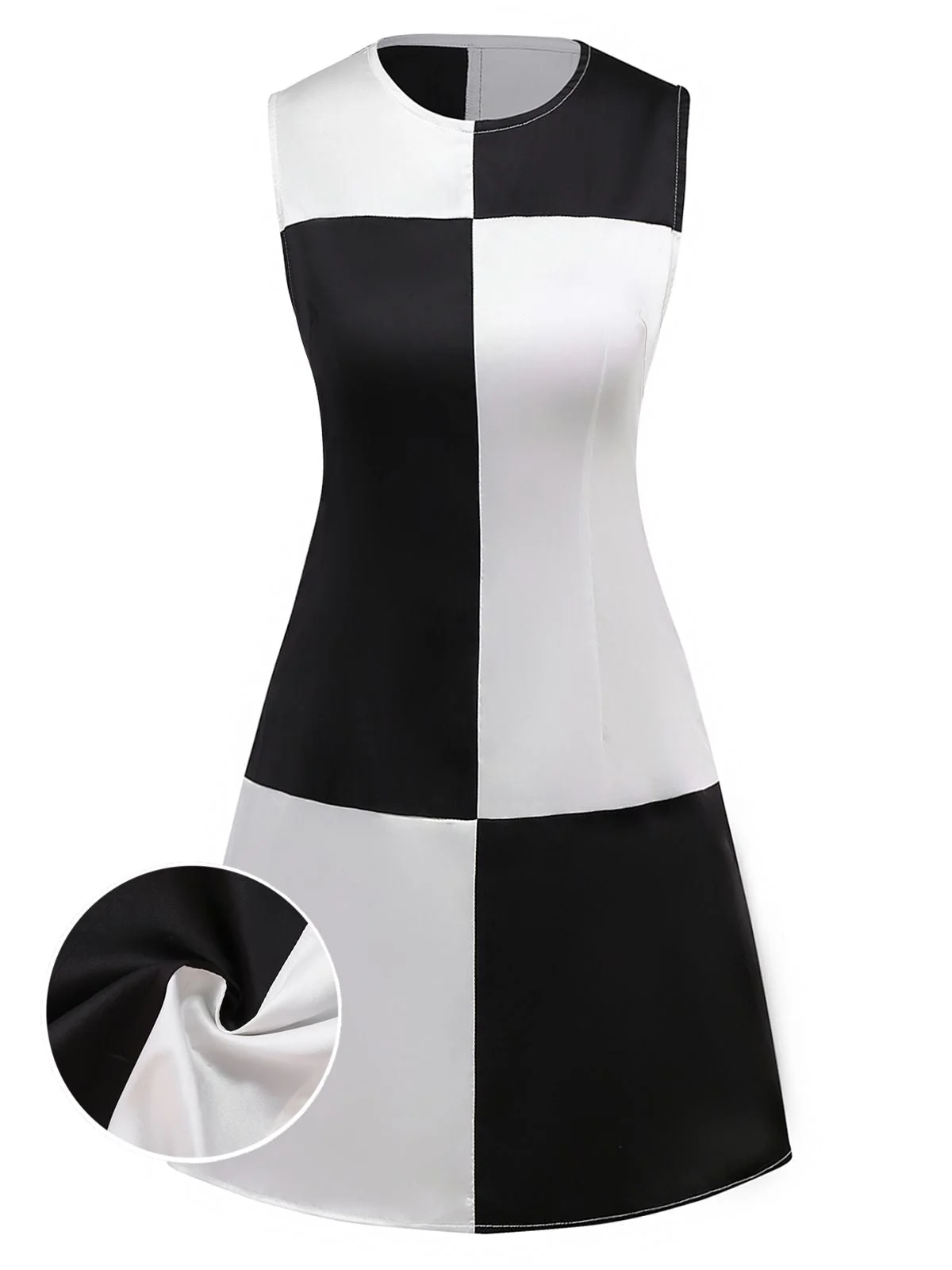 1960er Schwarz & Weiß Farbblock Kleid - Image 4