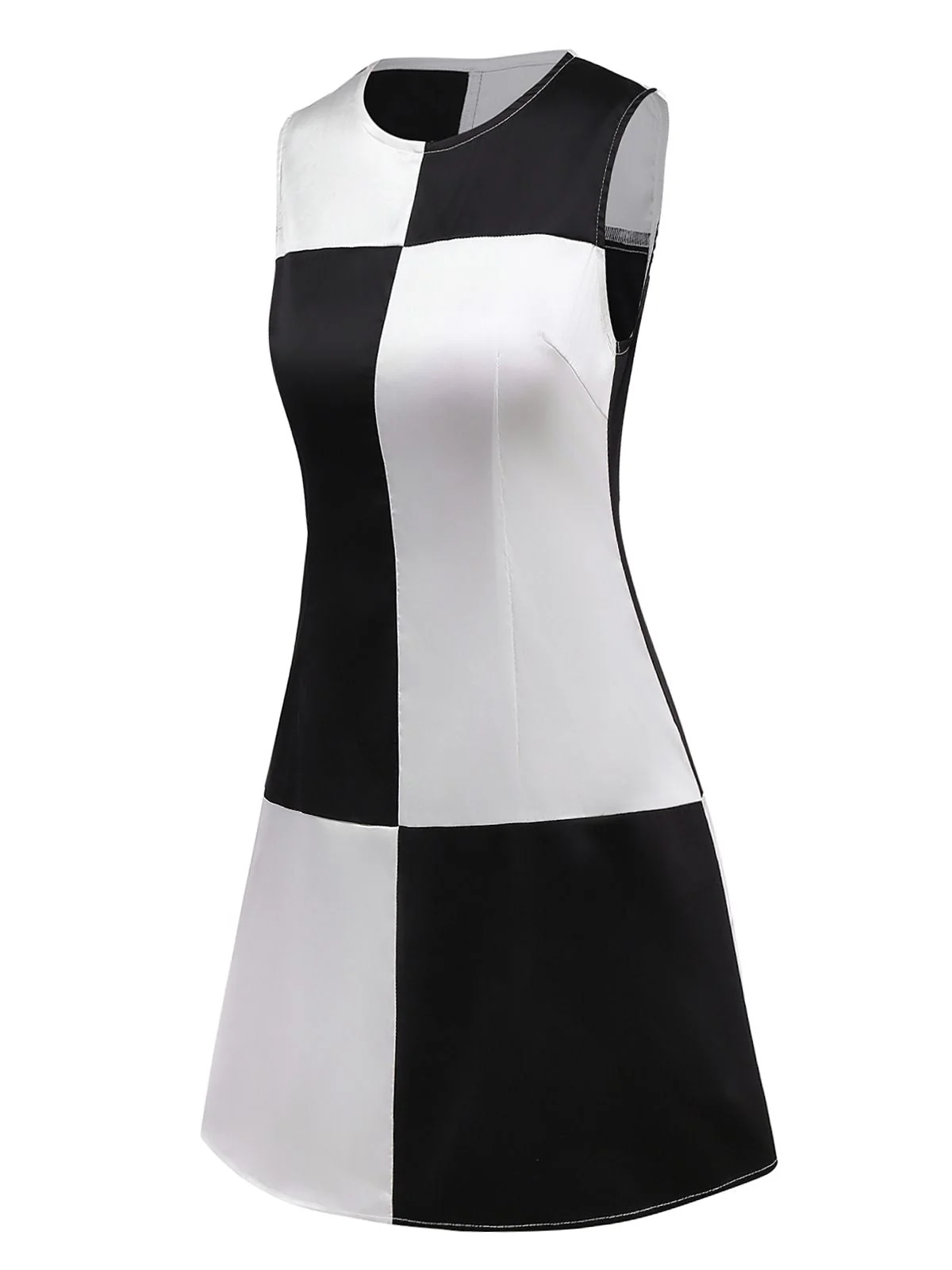 1960er Schwarz & Weiß Farbblock Kleid - Image 6
