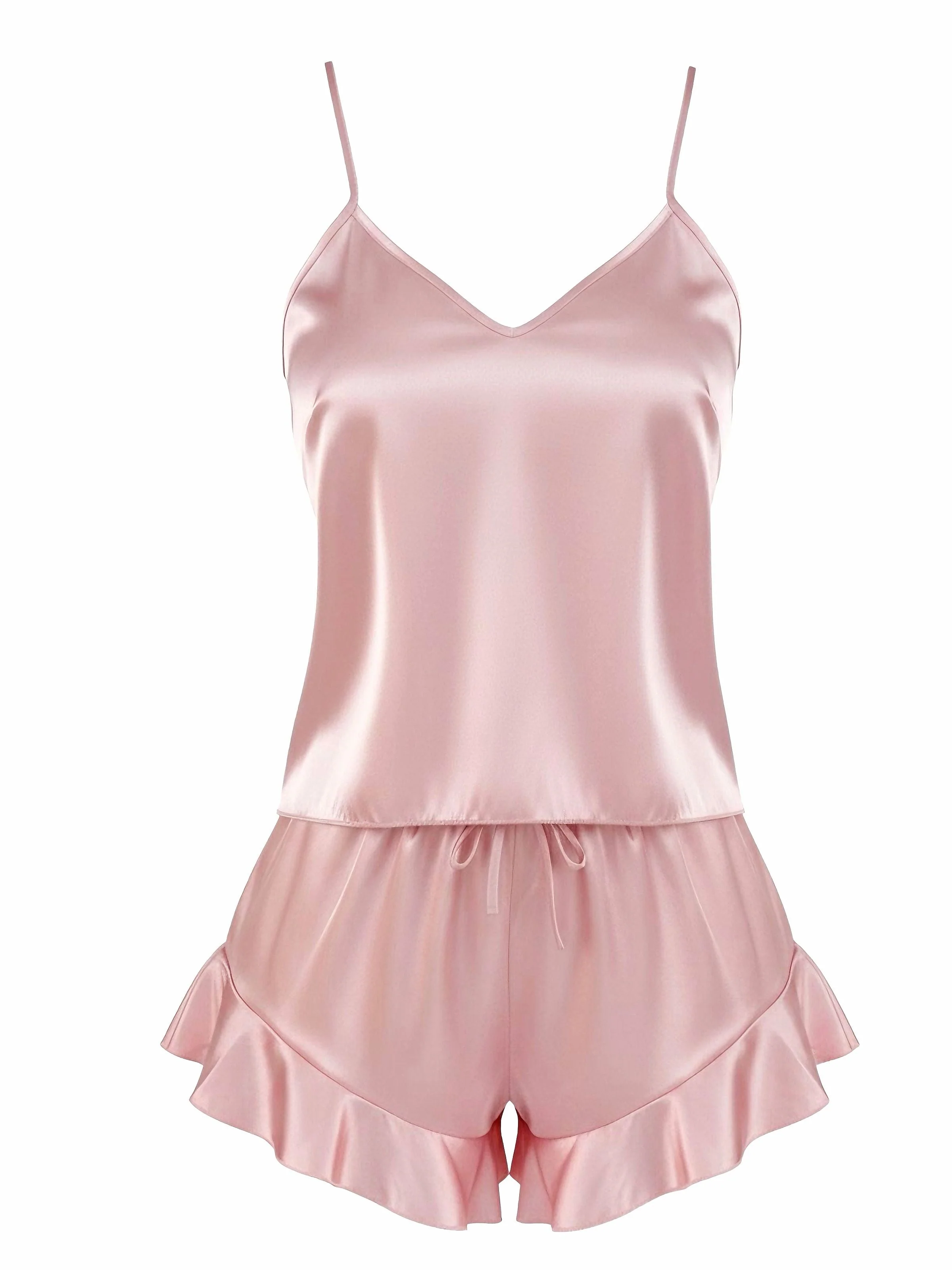 1960er Slip Rüschen Satin Pajama Set - Image 2