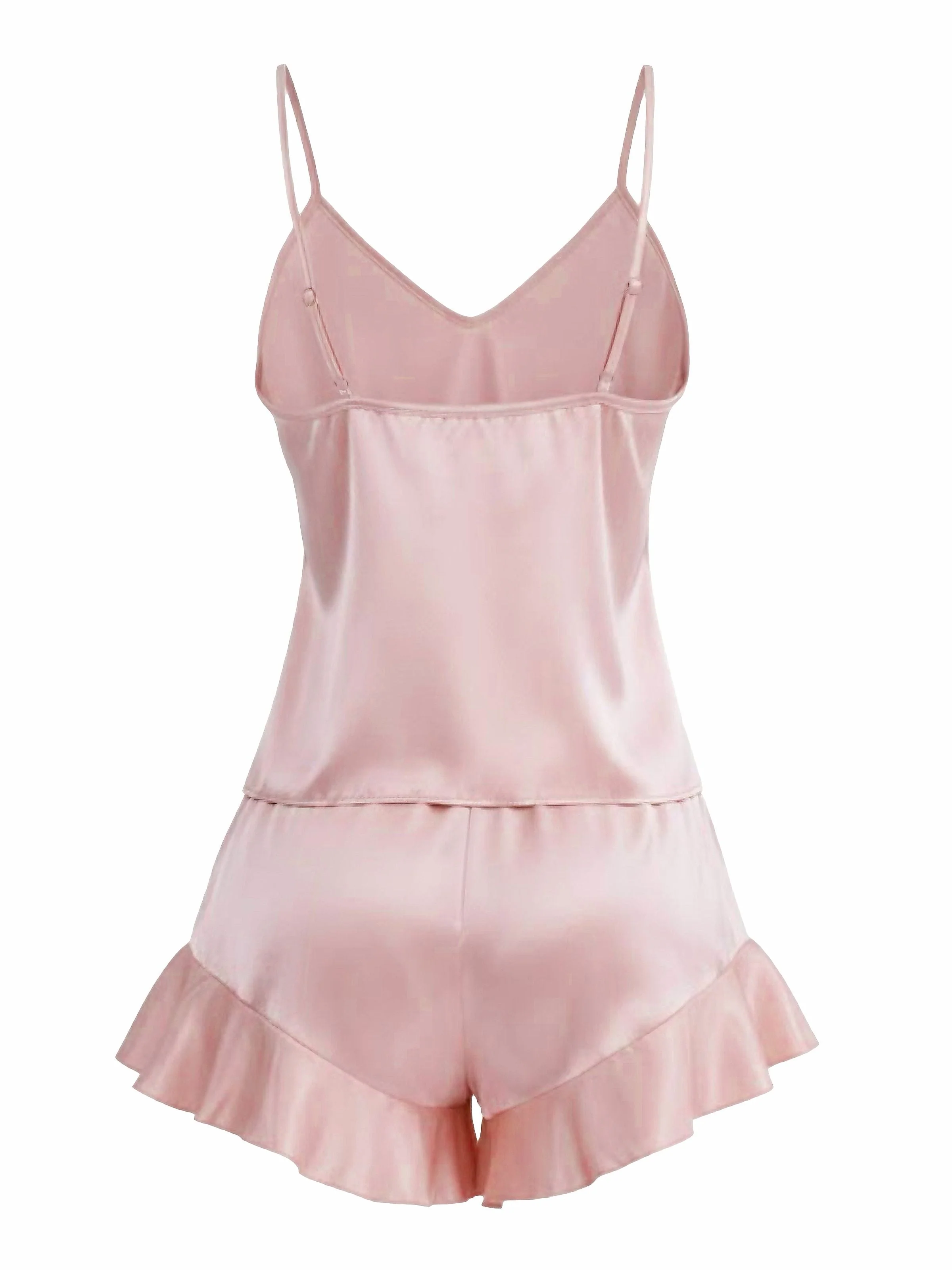 1960er Slip Rüschen Satin Pajama Set - Image 4