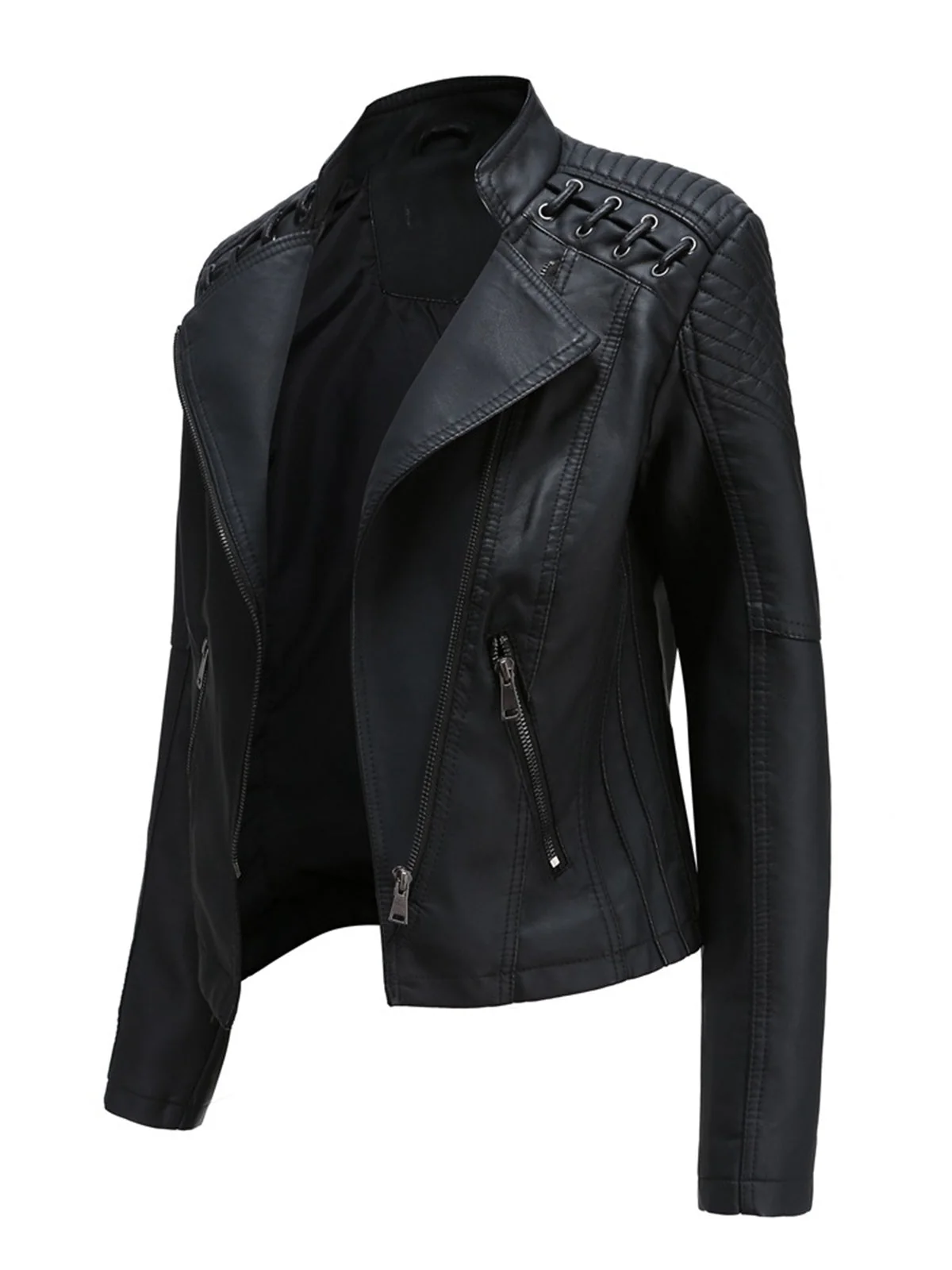 1960er Solide Kunstleder Motorrad Jacke - Image 4