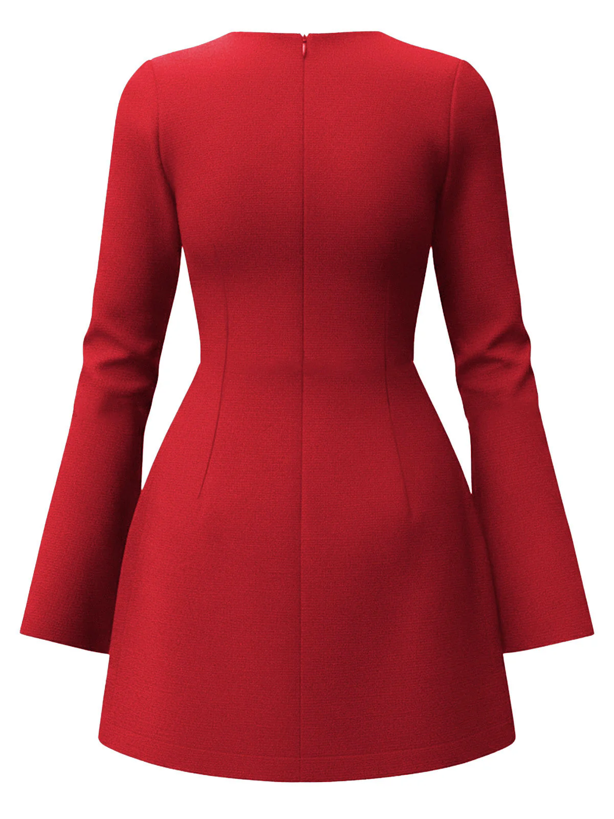 1960er Solide Langarm Faux Taschen Kleid - Image 10