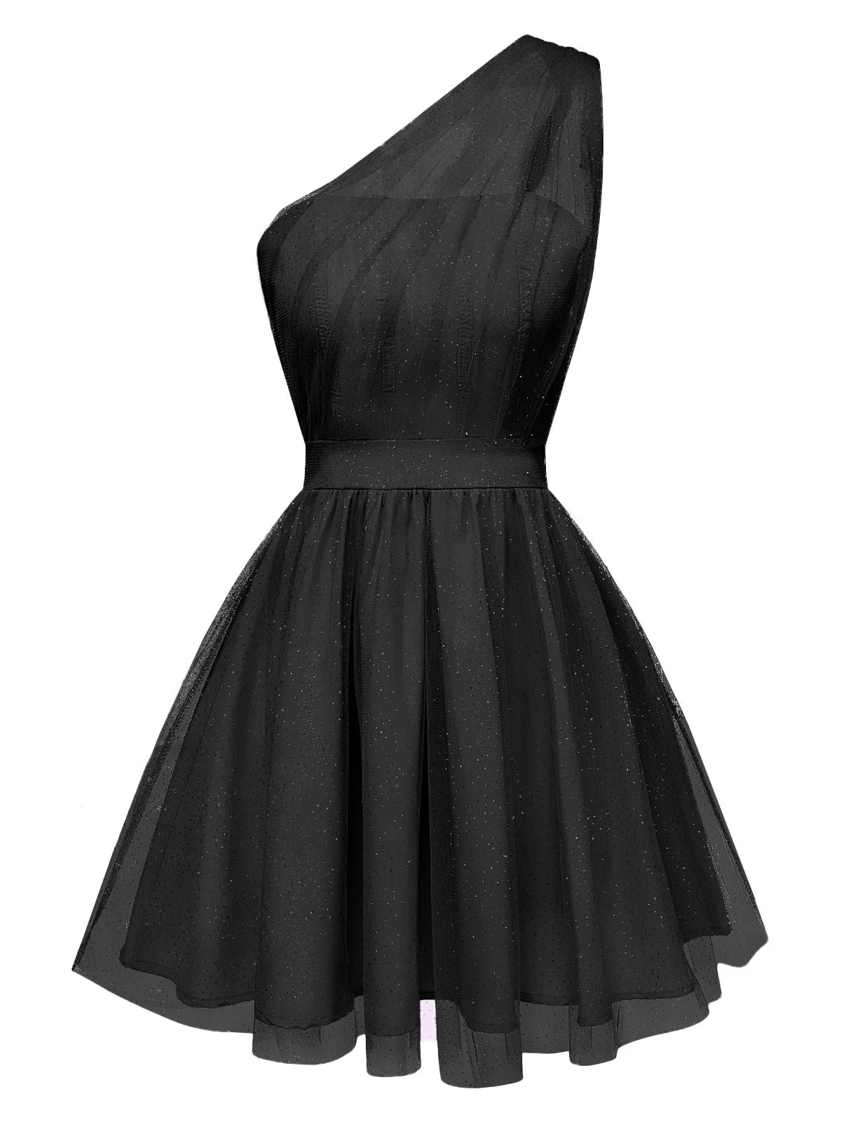 1960er Solide Netz Eine Schulter Kleid - Image 11