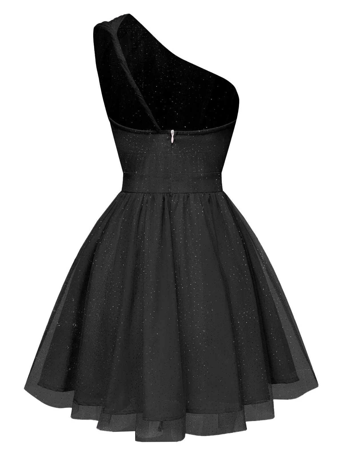 1960er Solide Netz Eine Schulter Kleid - Image 12