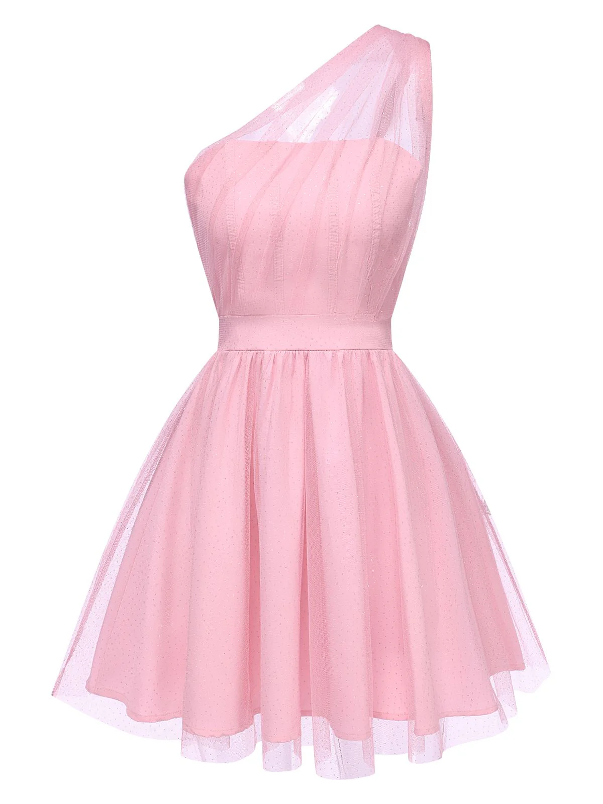 1960er Solide Netz Eine Schulter Kleid - Image 5
