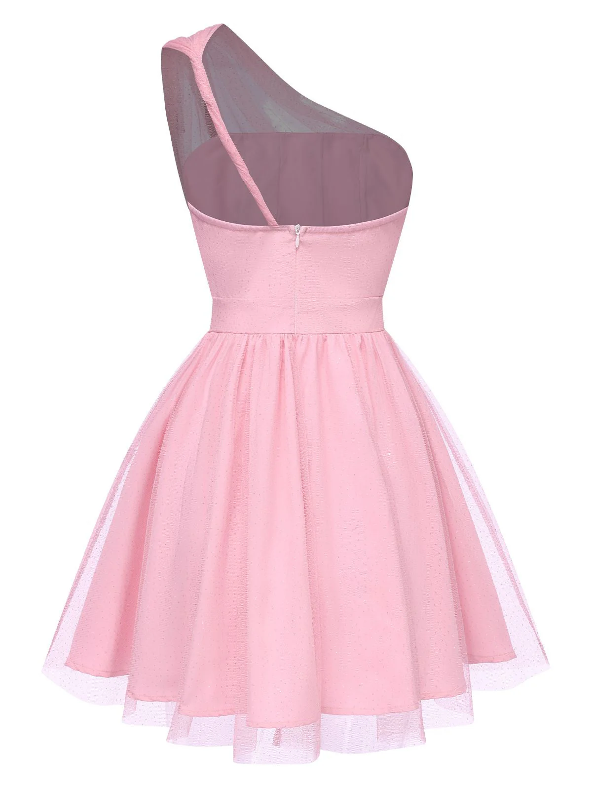 1960er Solide Netz Eine Schulter Kleid - Image 6