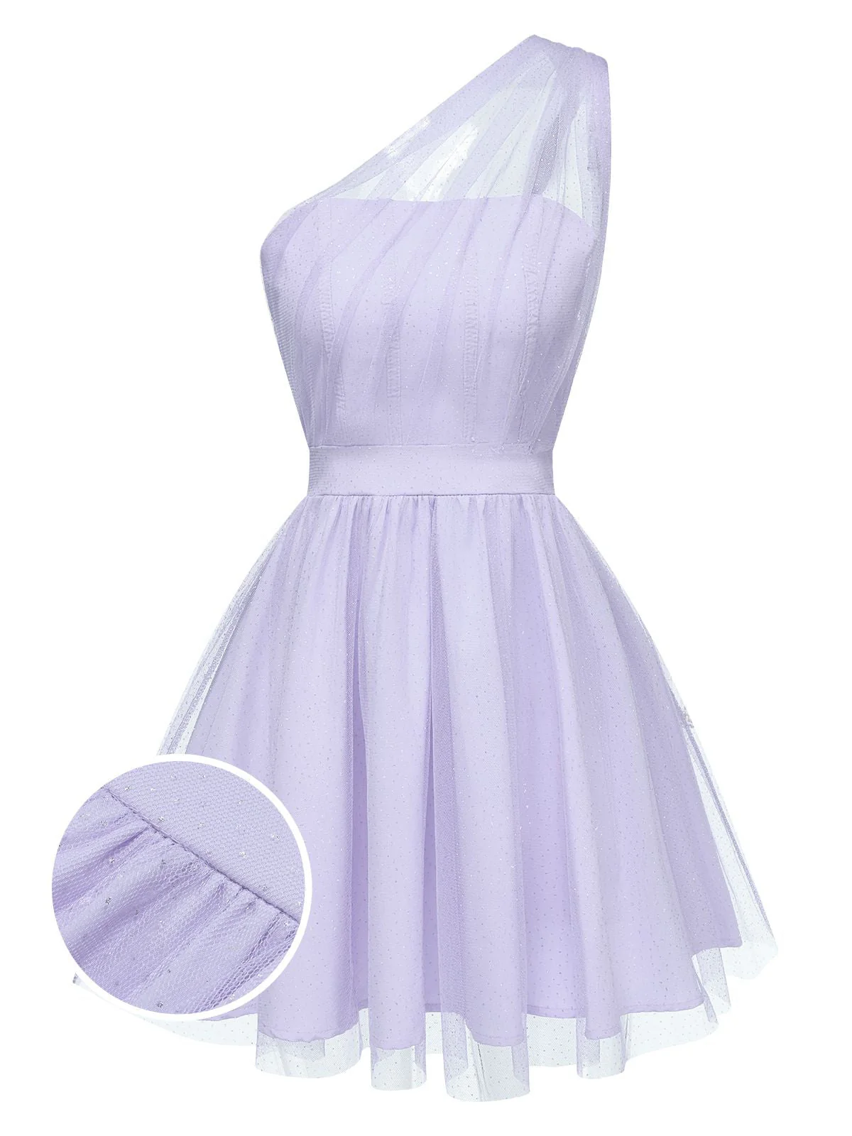 1960er Solide Netz Eine Schulter Kleid - Image 7