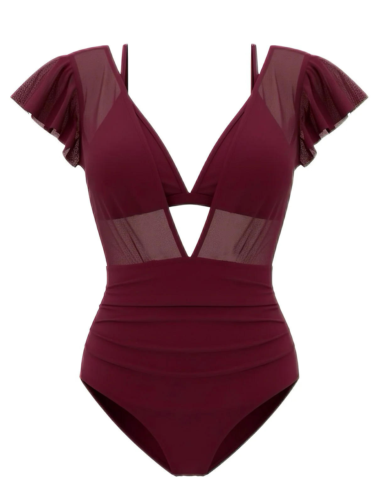 1960er Solide Netz Tiefer Ausschnitt Bikini Set & Cover-Up - Image 10